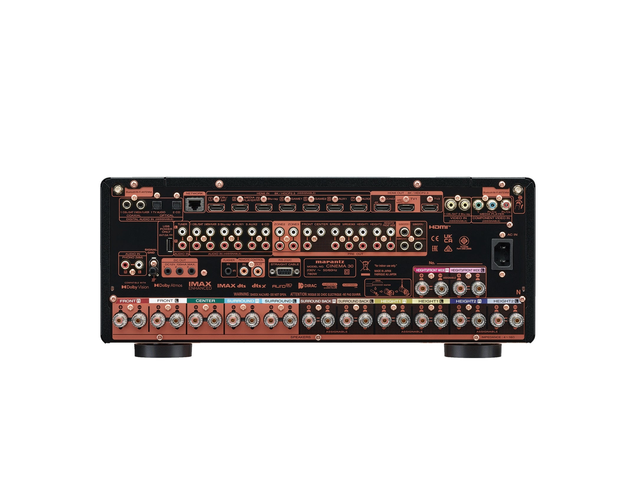 Marantz Cinema 30 11.4 Channel AV Receiver - Premium Home Theater Sound System with Dolby Atmos & IMAX Enhanced for Movie Nights & Music Listening