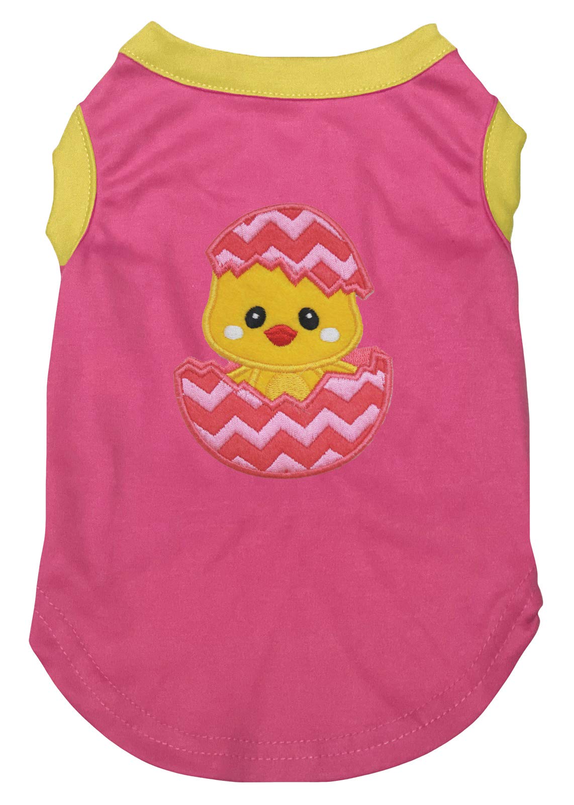 Petitebella Cute Chick Egg Print Puppy Dog Shirt for Small Dogs - Hot Pink & Yellow XS - Perfect for Easter, Pet Birthday Parties & Photo Shoots