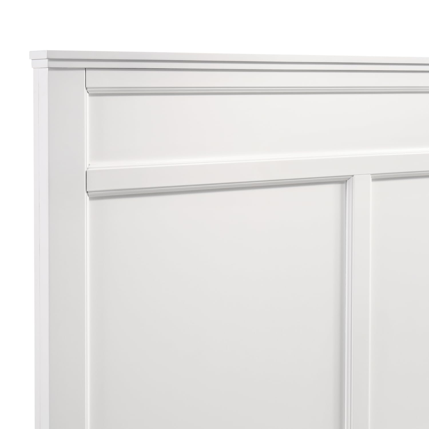 Andover Solid Wood Queen Bed Frame - Classic White Wooden Bed for Bedroom - Durable & Stylish Furniture for Master Bedroom, Guest Room, or Airbnb