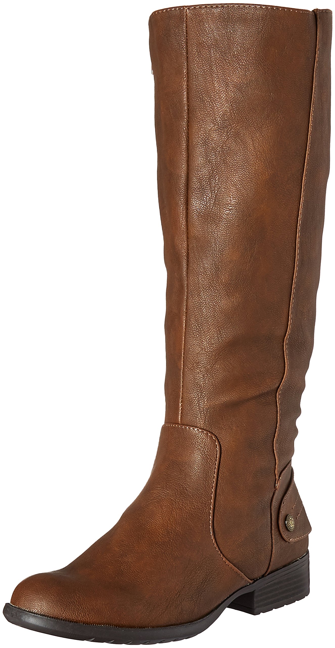 LifeStride Xandy Wide Calf Boots for Women - Dark Tan Leather Ankle Boots Size 6.5 Wide (C) - Comfortable & Stylish for Work, Office & Casual Outfits