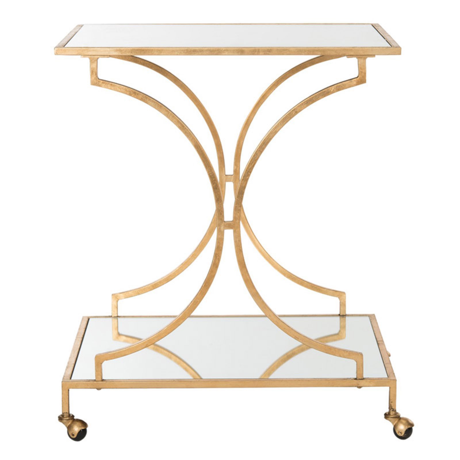 Safavieh Ignatius Silver Bar Cart - Modern Rolling Drink Trolley for Home Bar, Living Room, or Kitchen - Perfect for Cocktail Parties, Entertaining Guests, and Stylish Storage