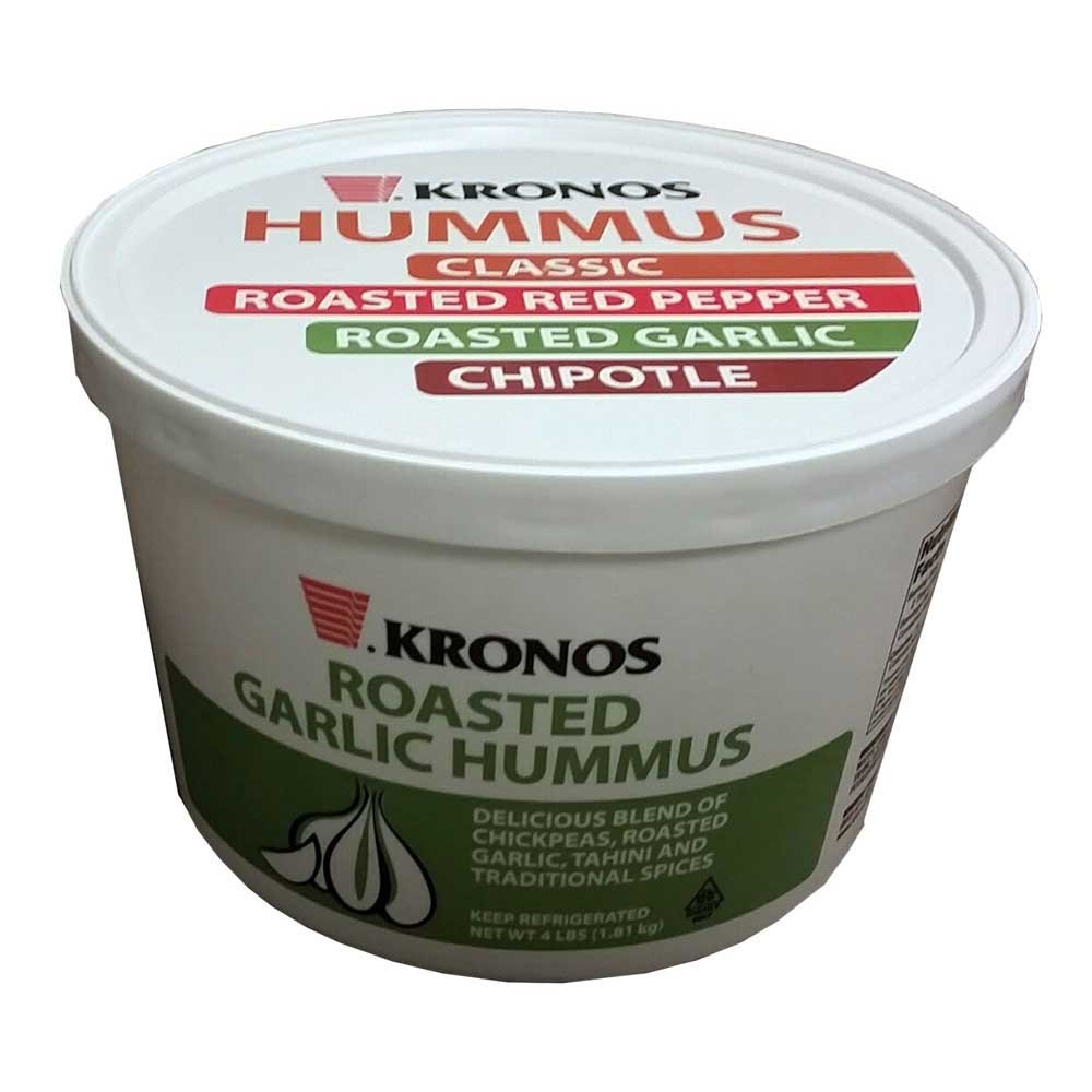 Organic Roasted Garlic Hummus Dip - 4 Pound Bulk Pack (2 Jars) | Vegan, Gluten-Free, High Protein Snack | Perfect for Parties, Sandwiches & Healthy Meal Prep