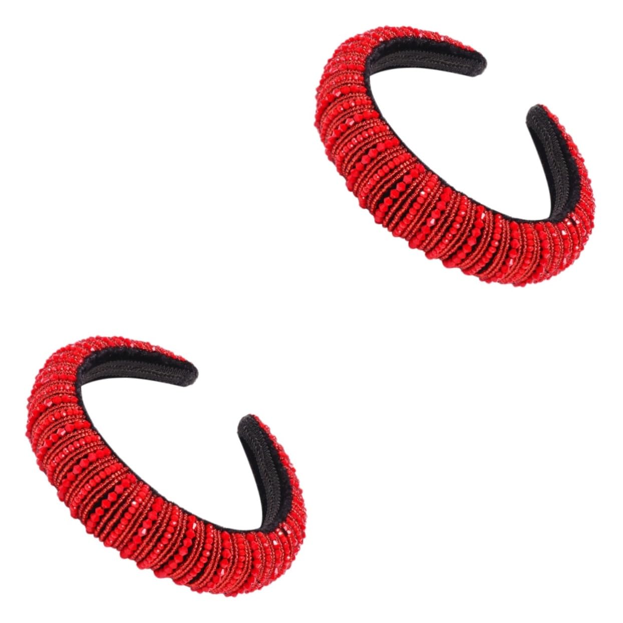 Sparkly Jeweled Headbands for Women & Girls - 2 Pack Glitter Hair Accessories for Weddings, Parties & Special Occasions
