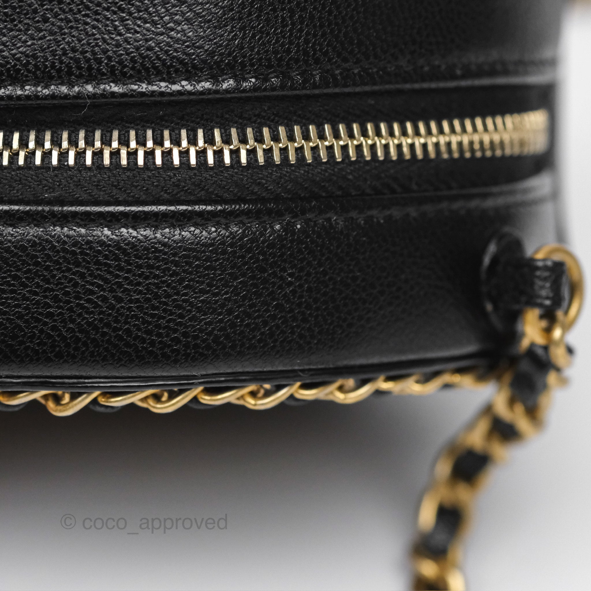 Chanel Black Lambskin Chained Round Filigree Clutch with Gold Hardware - Elegant Evening Bag for Parties, Weddings & Special Occasions