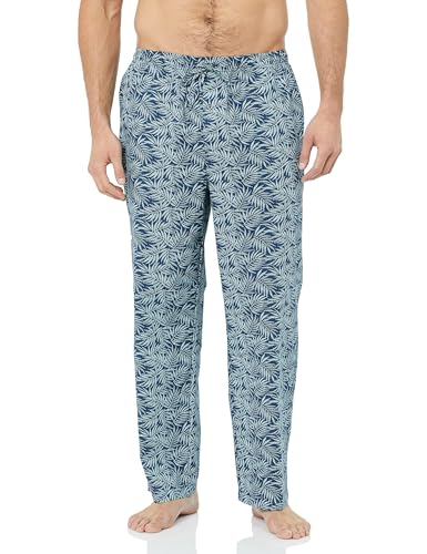 Navy White Palm Leaf