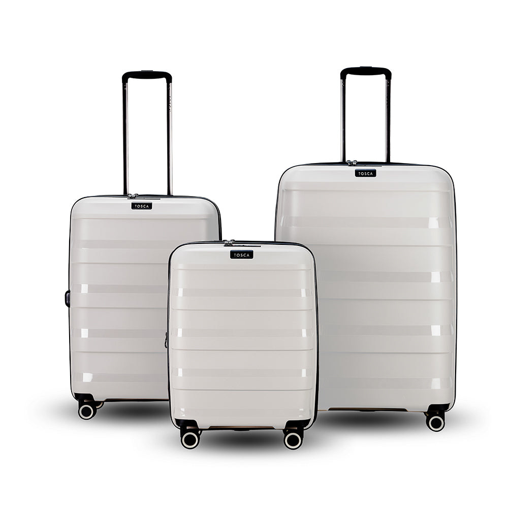Tosca Comet Set of 3 Suitcases (29in, 25in, 20in) - Cobblestone Color - Lightweight Durable Luggage for Travel, Business Trips & Vacations