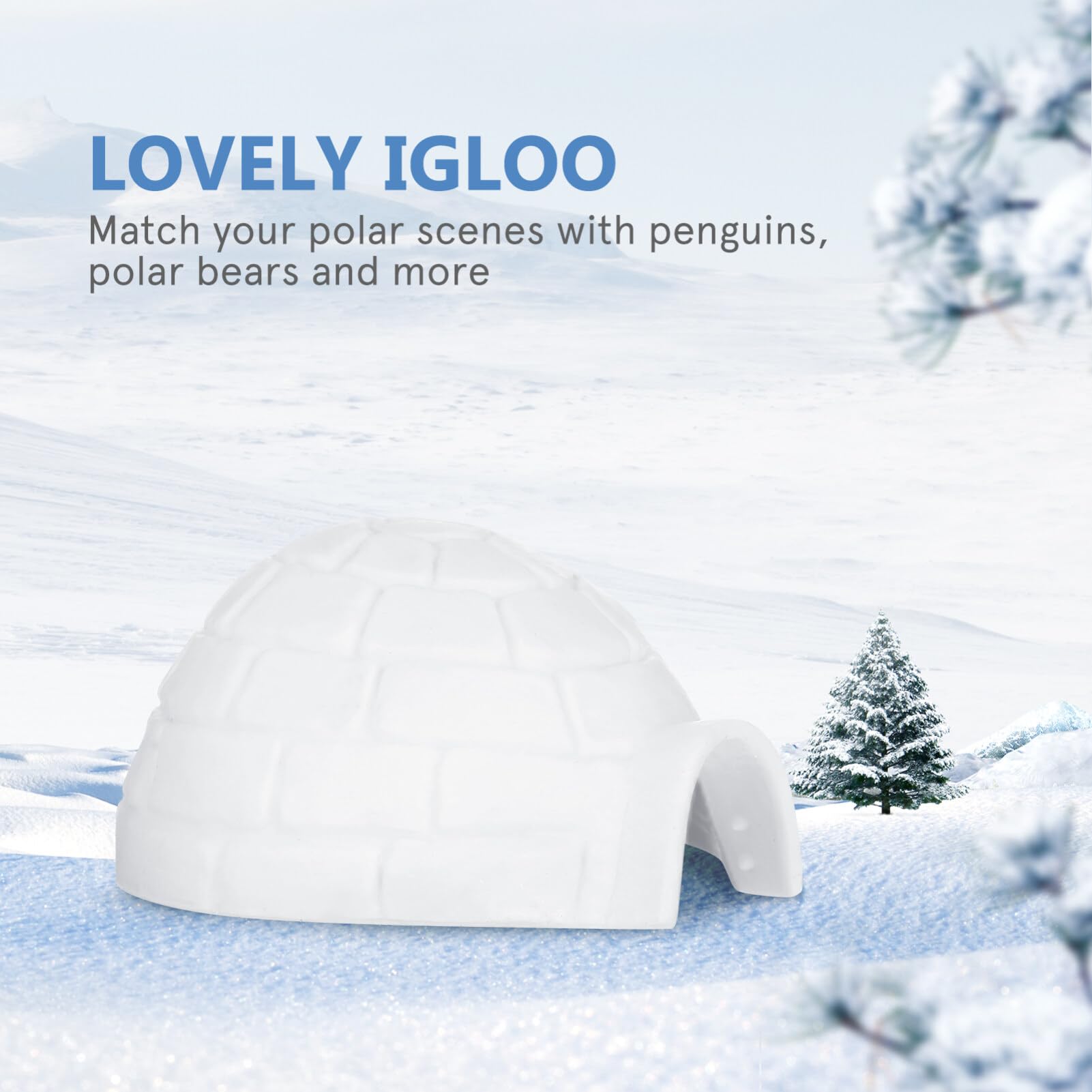 12PCS Mini Igloo Toy Set - Realistic Polar Animal Figures with Igloo House - Arctic Playset for Kids Boys & Girls - Perfect for Winter Themed Play, Educational Learning & Christmas Decorations