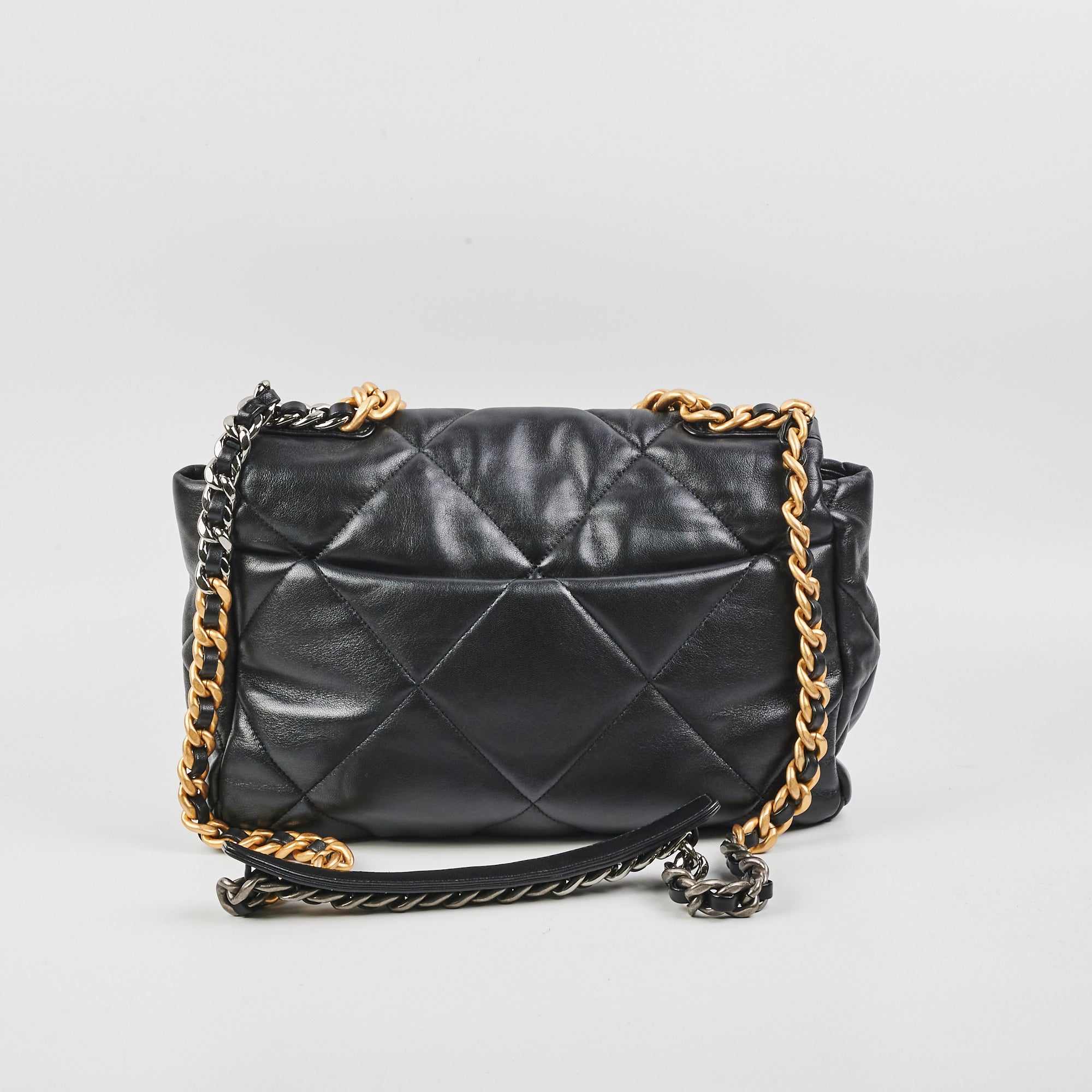 Chanel 19 Medium Flap Bag - Genuine Black Goatskin Leather Luxury Handbag for Women | Perfect for Date Night, Office & Special Occasions
