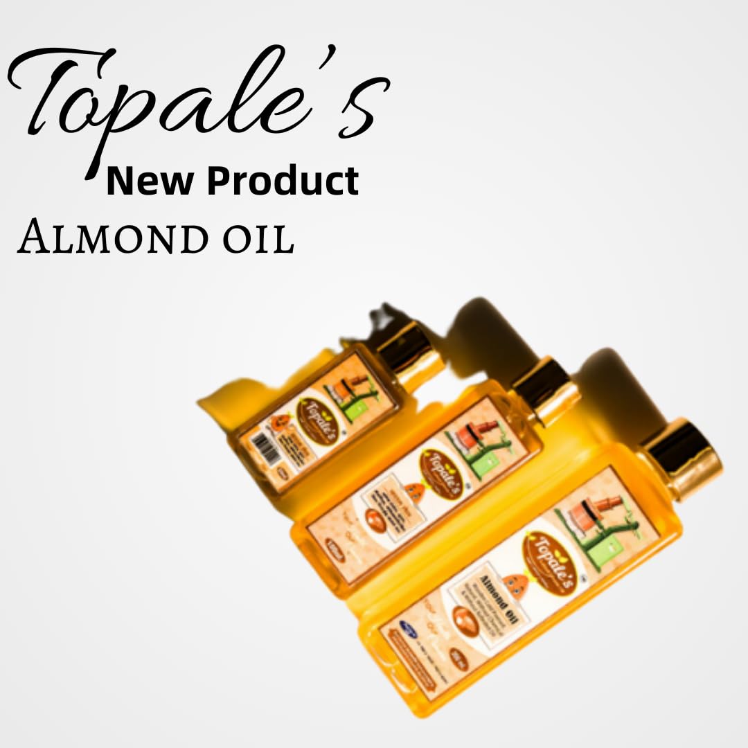 Topale's 100% Pure Cold Pressed Almond Oil 50ml - Vitamin E Rich Badam Oil for Face, Hair Growth & Baby Massage | Nourishes Skin & Strengthens Hair | Perfect for Daily Skincare, Hair Care & Infant Massage Routines