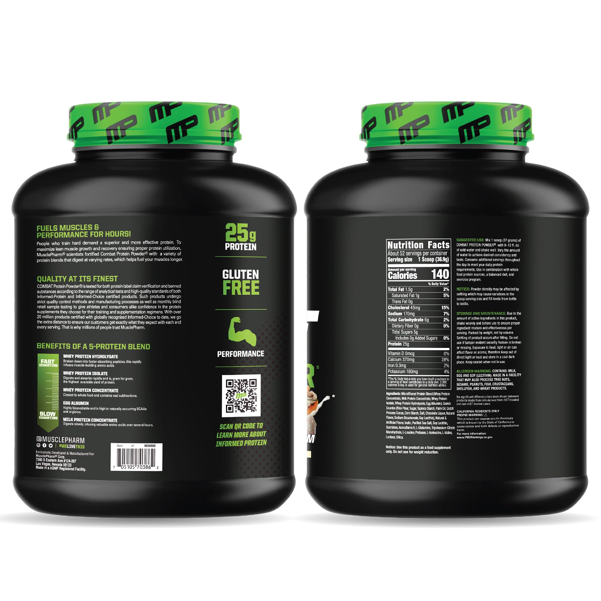 MusclePharm Combat Protein Powder - Chocolate Milk Flavor | 5 Protein Sources (Whey Isolate & Egg Albumin) | Gluten Free | 4.2lb (52 Servings) | Post-Workout Recovery & Muscle Growth Supplement for Athletes & Fitness Enthusiasts