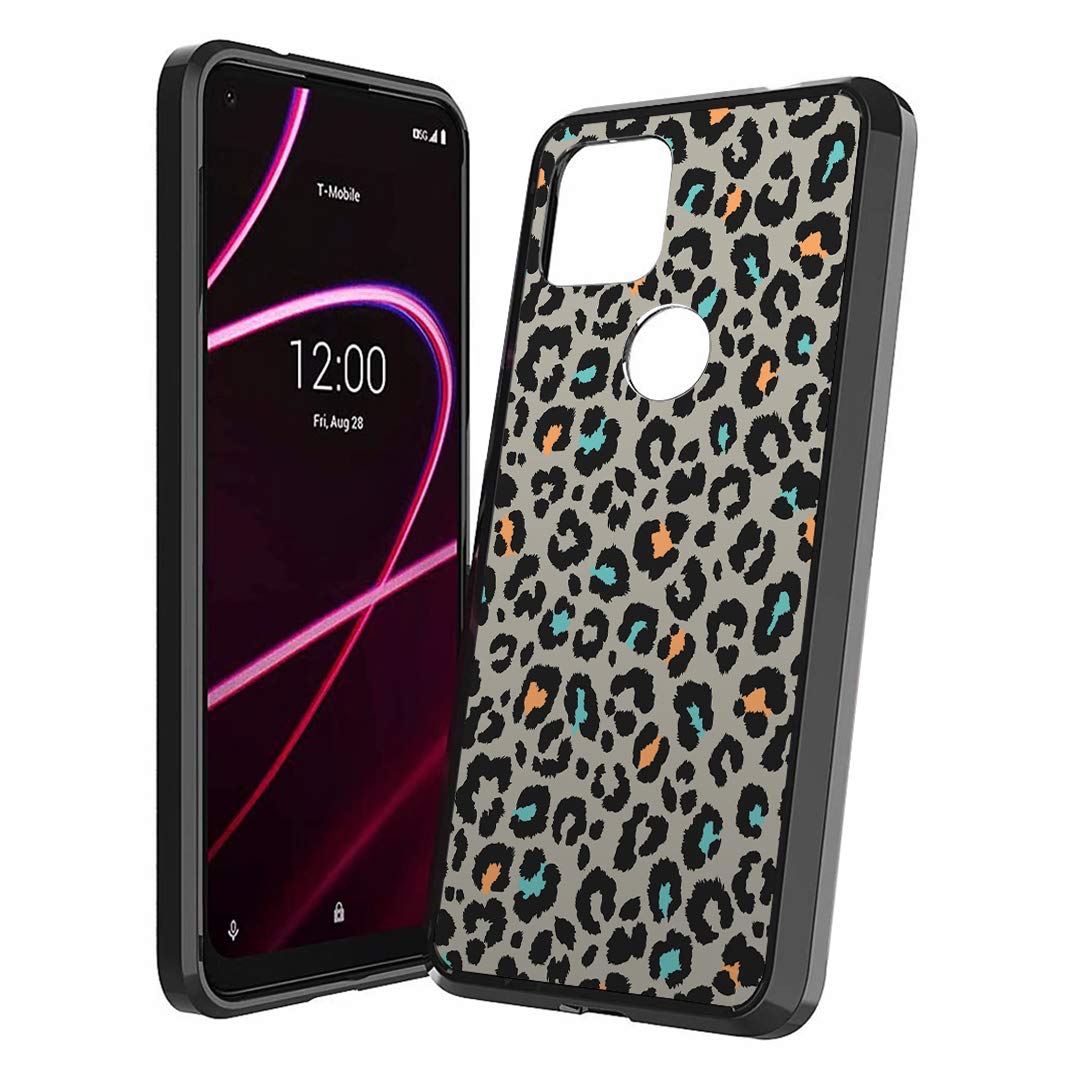Cute Slim Shockproof Case for T-Mobile Revvl 4 Plus - Grey Leopard Design | Perfect for Daily Protection