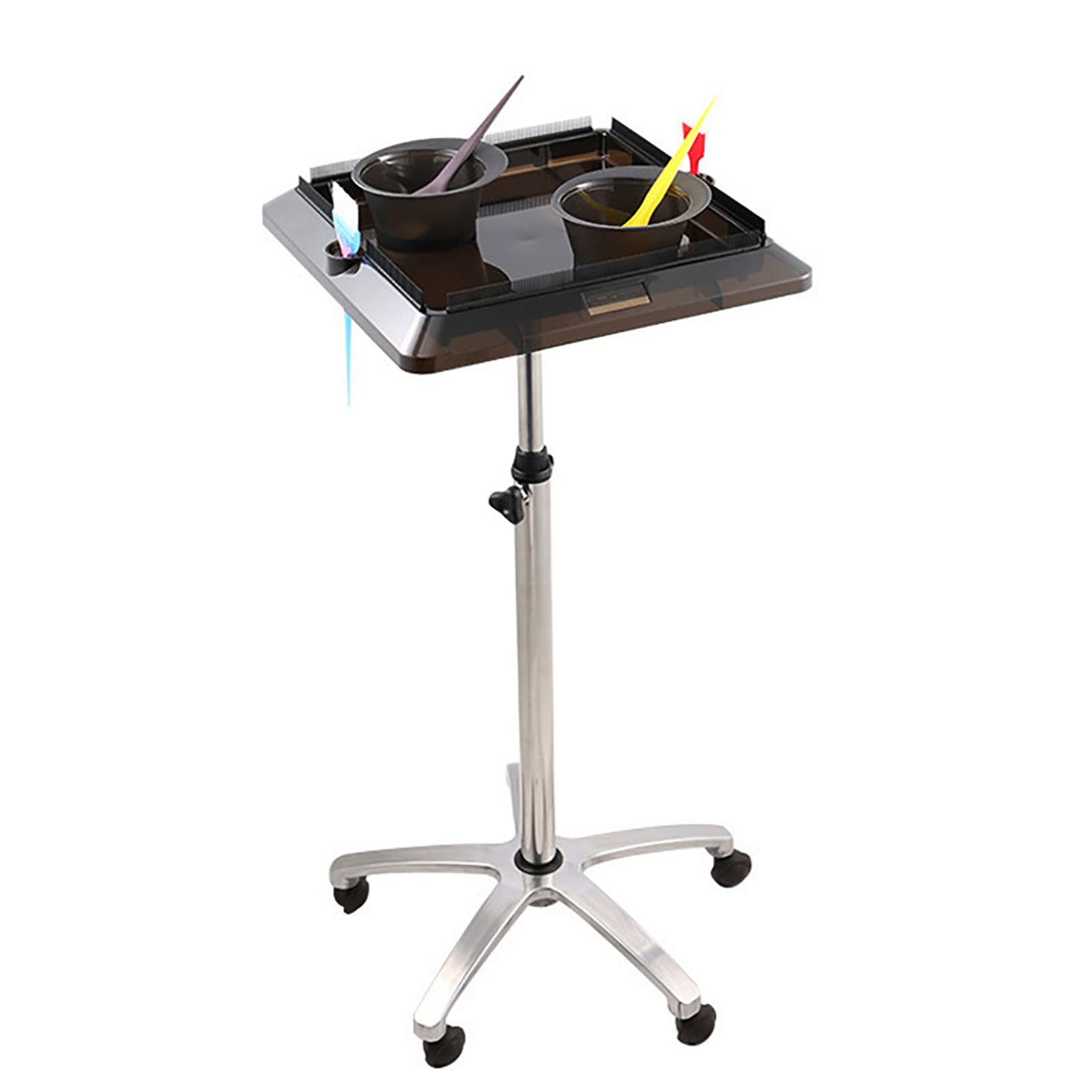 Professional Salon Tray Cart with Wheels - Adjustable Height Aluminum Wig & Hair Extension Trolley for Hairstylists - Perfect for Salon Services, Home Use & Mobile Styling