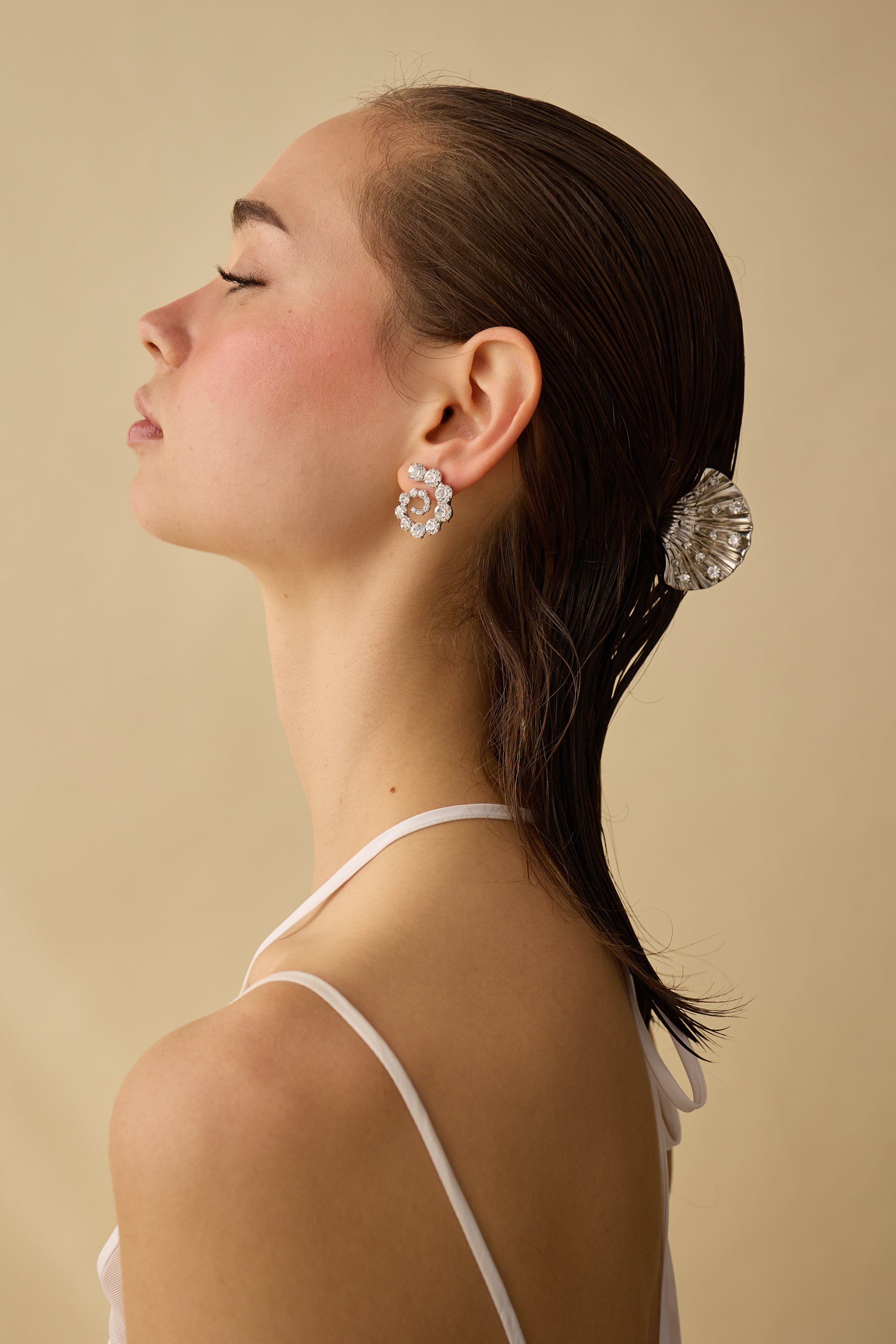 Leia Swirl Crystal Earrings for Women - Elegant Dangle Earrings with Sparkling Rhinestones | Perfect for Weddings, Parties & Evening Events