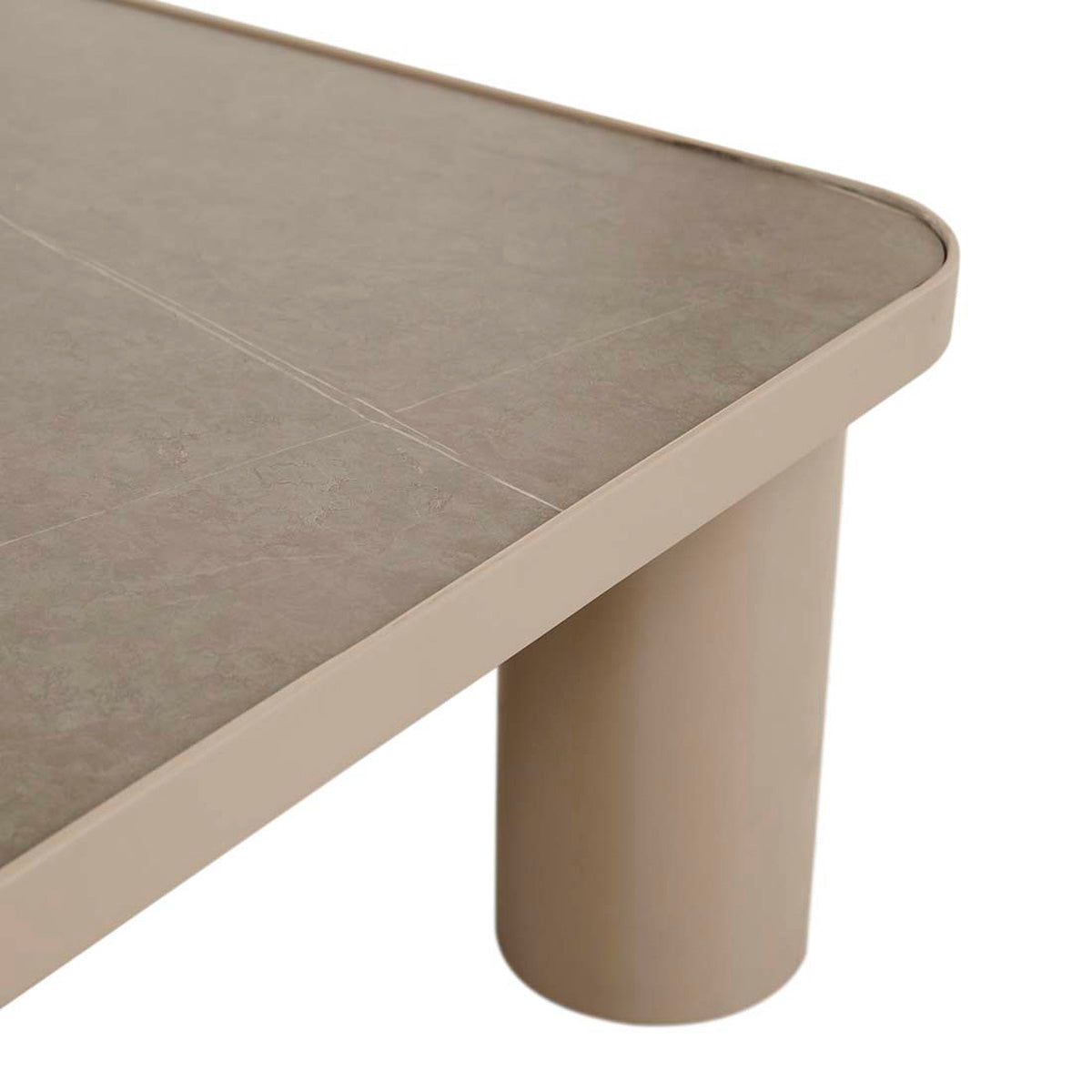Frankie Outdoor Ceramic Coffee Table - Weatherproof Patio Furniture for Garden, Poolside & Backyard - Modern Square Coffee Table for Outdoor Living Spaces