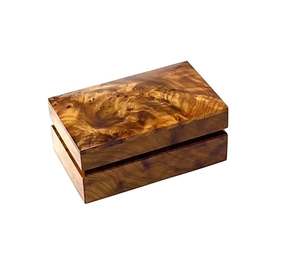 Hand Carved Wooden Jewelry Box - Antique Multipurpose Keepsake Storage Organizer for Rings, Necklaces & Treasures - Decorative Square Art Box for Home, Bedroom & Gift Giving (Large Size)