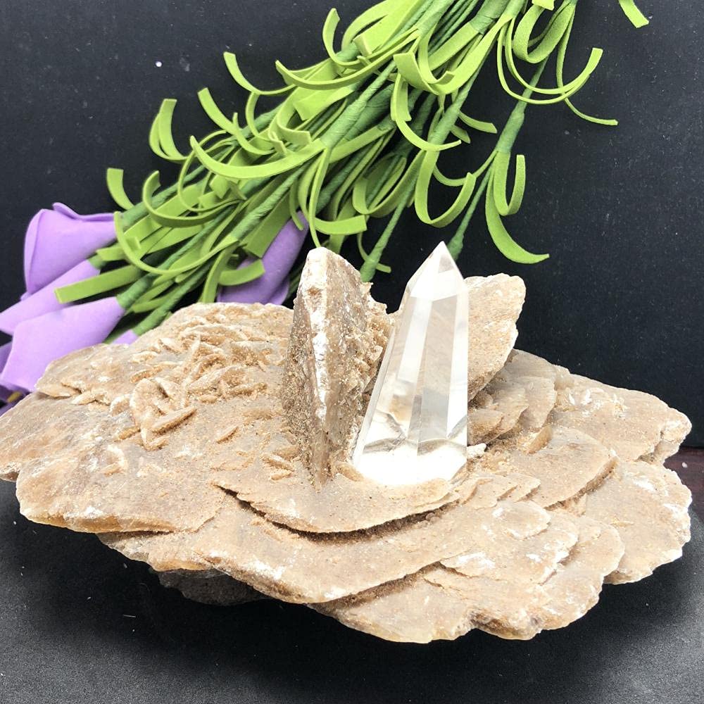 Natural Desert Crystal Flower Clusters - Healing Crystal Mineral Stones for Chakra Balancing, Home Decor & Meditation (Perfect for Yoga Rooms, Spiritual Gifts & Office Desk Decor)