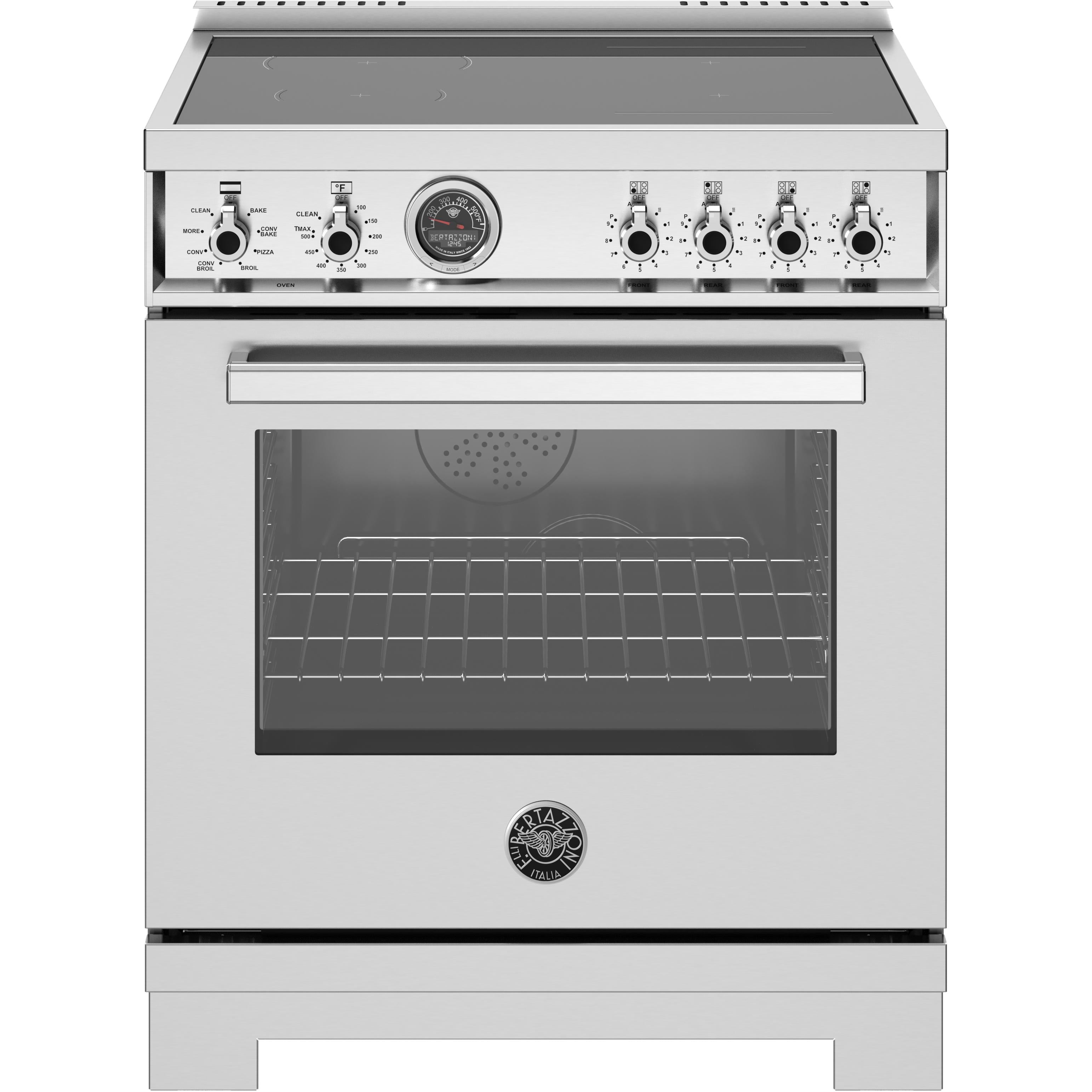 Bertazzoni PRO304IFEPXT 30-Inch Freestanding Induction Range - Professional Stainless Steel Cooktop for Modern Kitchens - Perfect for Home Chefs & Entertaining