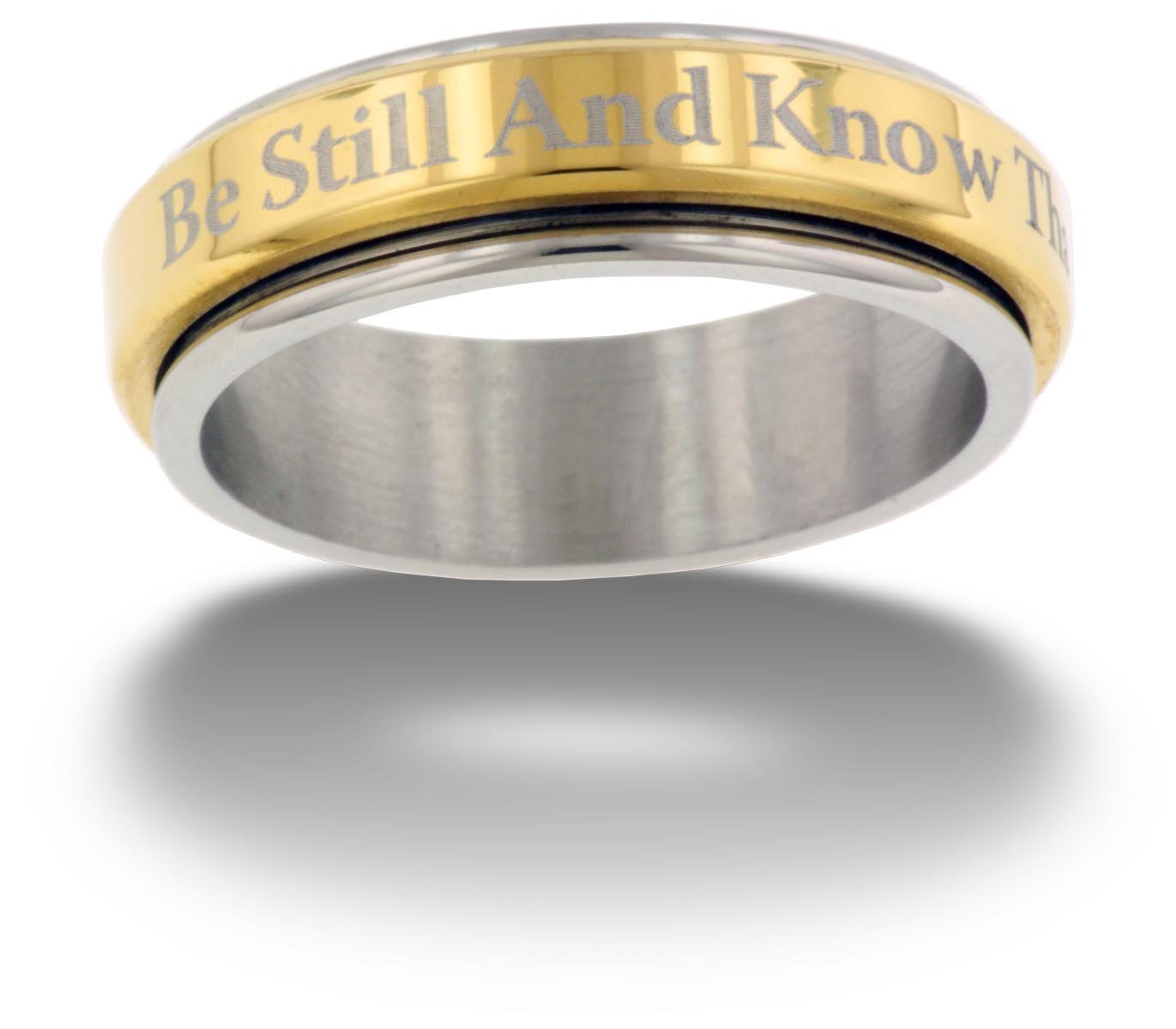 FORGIVEN Be Still Spinner Ring - Religious Jewelry for Daily Wear