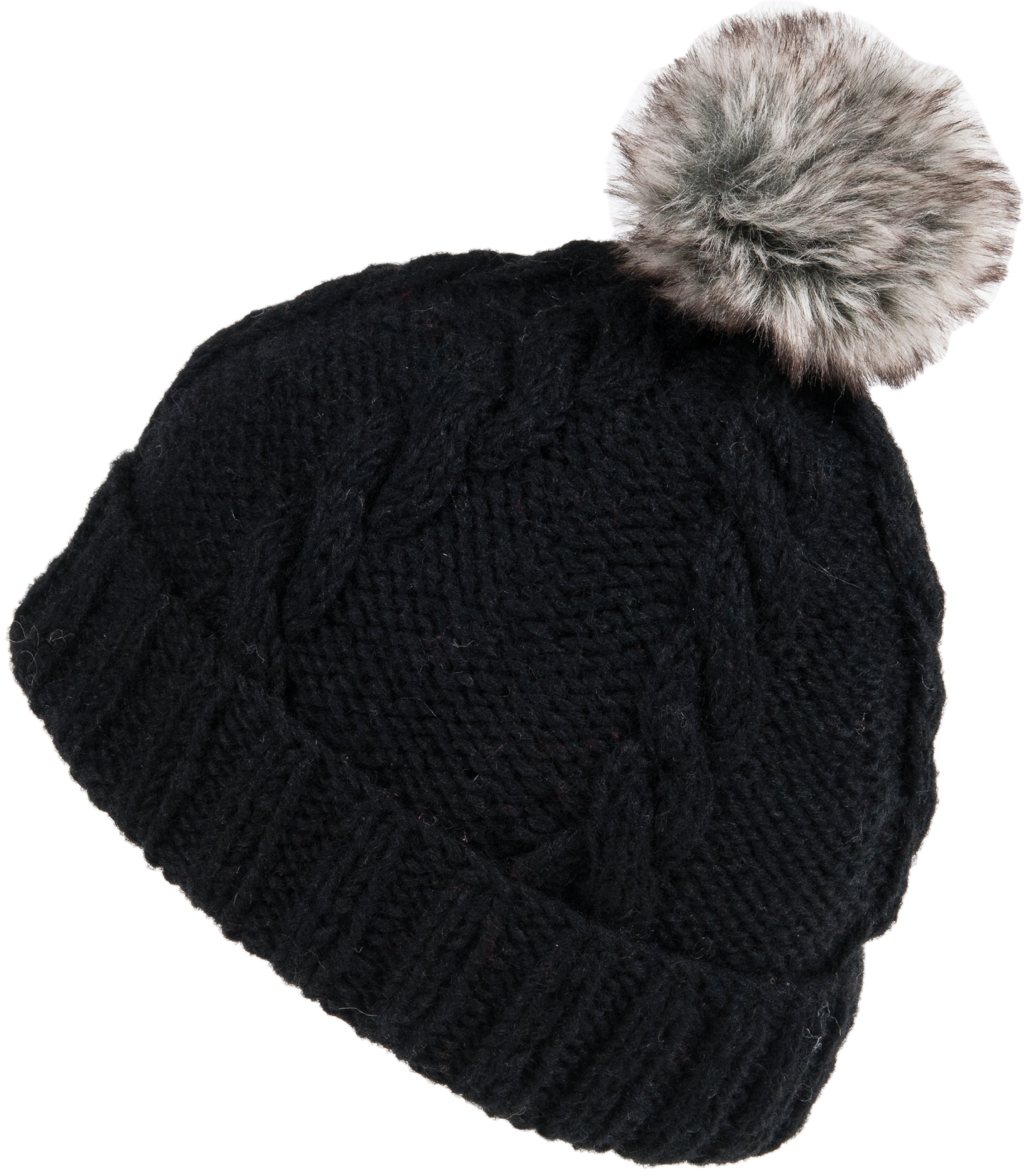 Nirvanna Designs CH702 Women's Winter Rope Beanie Hat with Fleece Lining & Faux Fur Pom - Warm Knit Beanie for Cold Weather, Outdoor Activities, and Casual Fashion