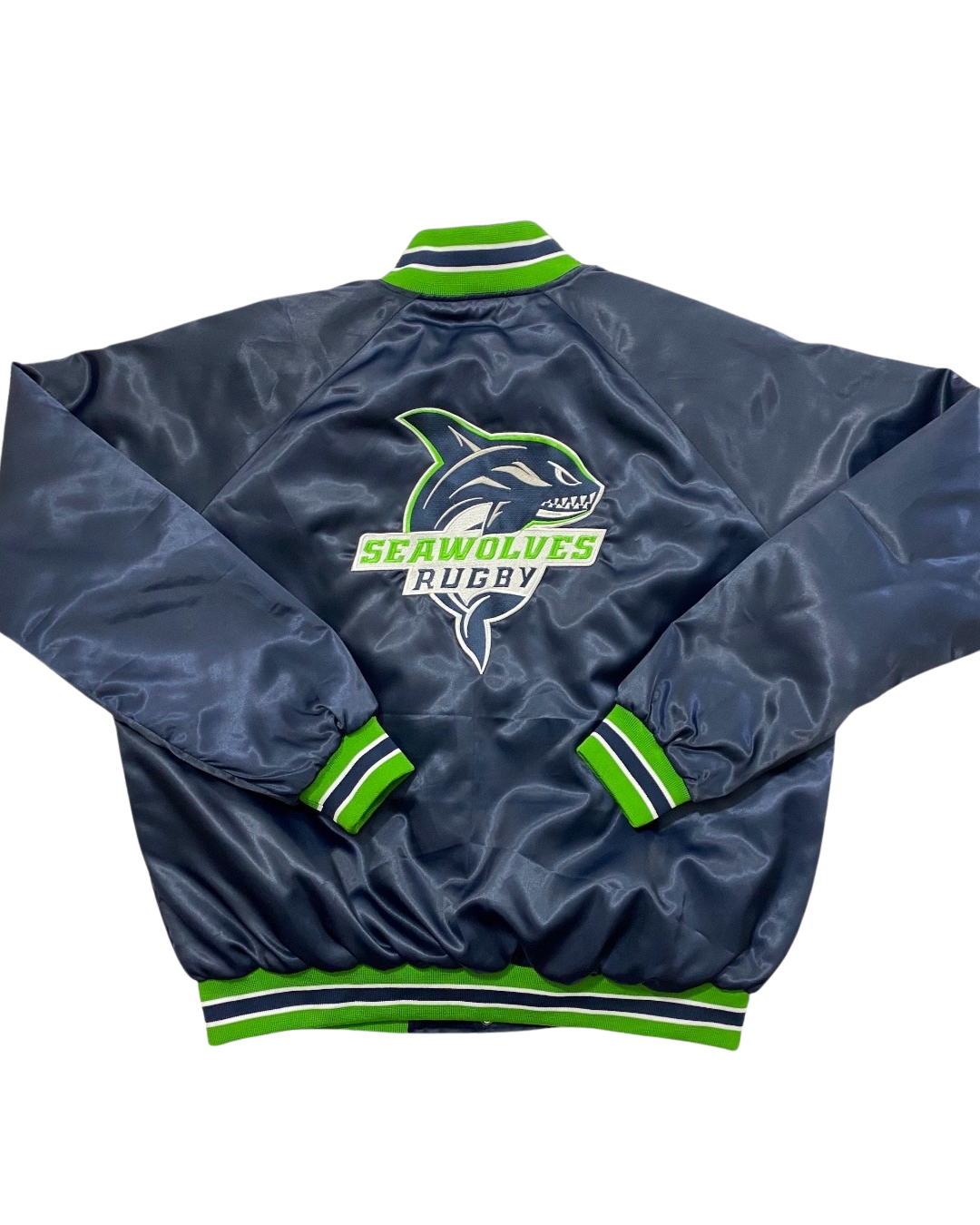 Seawolves Rugby Navy Bomber Jacket - Men's Vintage Athletic Varsity Jacket for Rugby Fans - Perfect for Game Day, Tailgating & Casual Wear