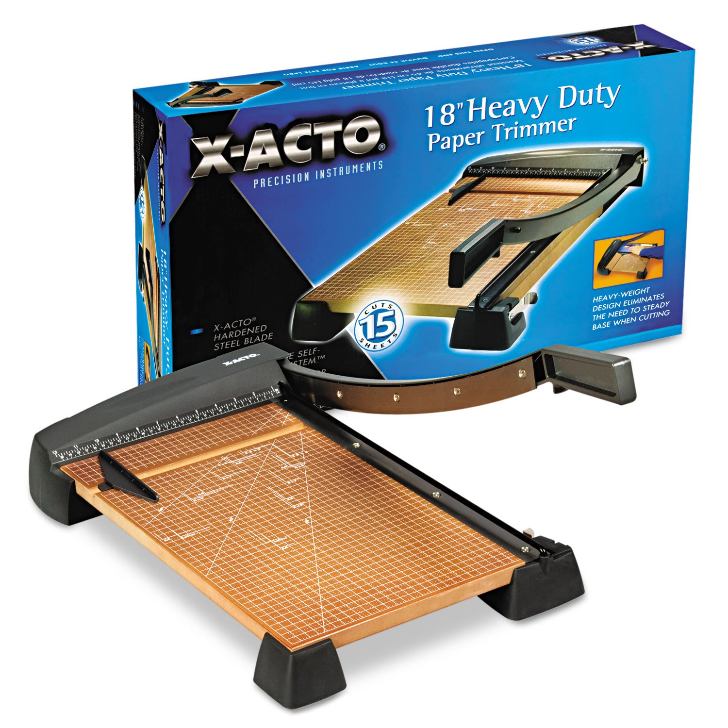 X-ACTO Heavy Duty 18 Inch Wood Base Paper Trimmer - Precision Cutting for Scrapbooking, Crafting & Office Use - Durable Guillotine Style Cutter for Cardstock, Photos & Documents