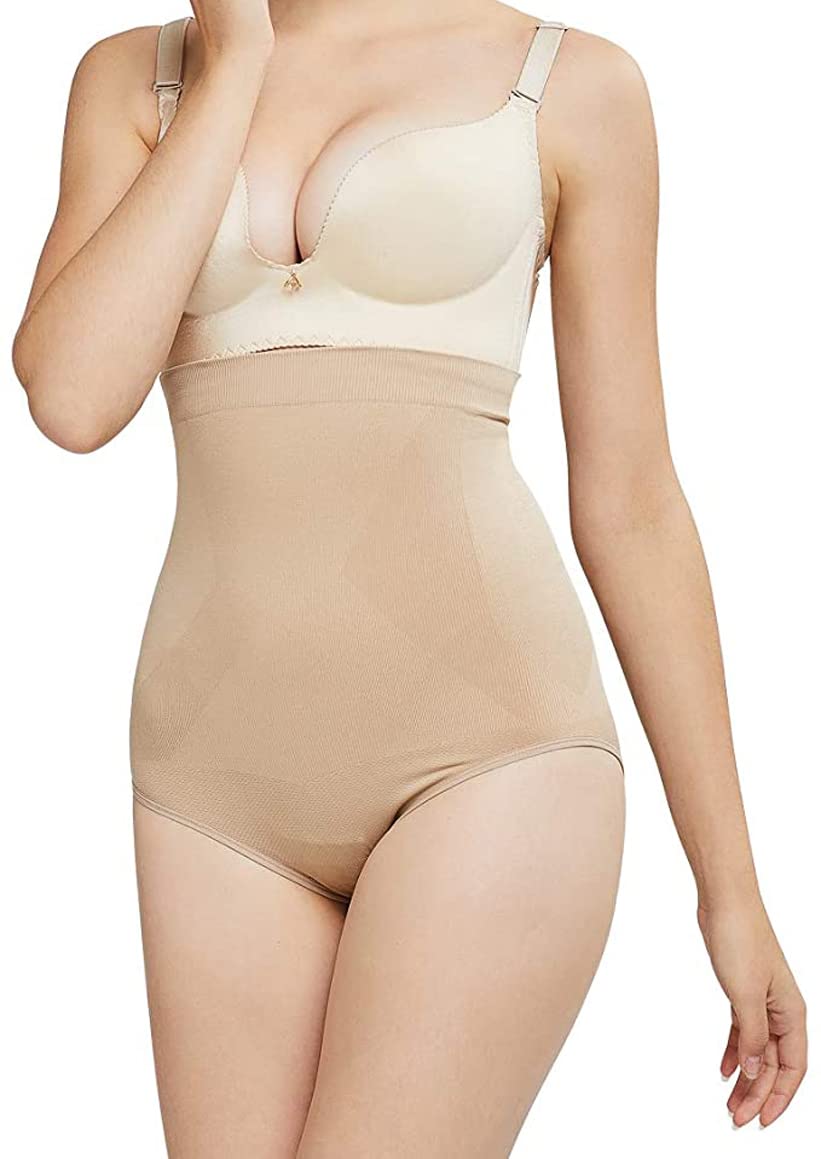 COSWE Women's High Waist Tummy Control Thong Panties - Body Shaper Shapewear with Butt Lifting for Slimming & Smoothing - Perfect for Daily Wear, Special Occasions & Under Tight Dresses