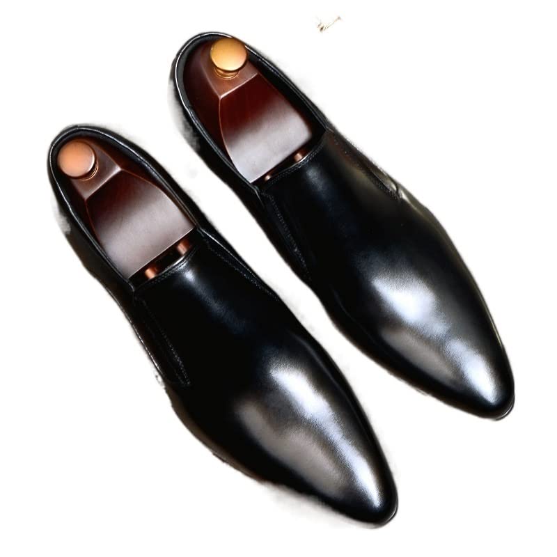 Premium Genuine Leather Oxford Dress Shoes for Men - Slip On Business & Wedding Shoes - Comfortable Brogues for Formal, Casual & Special Occasions
