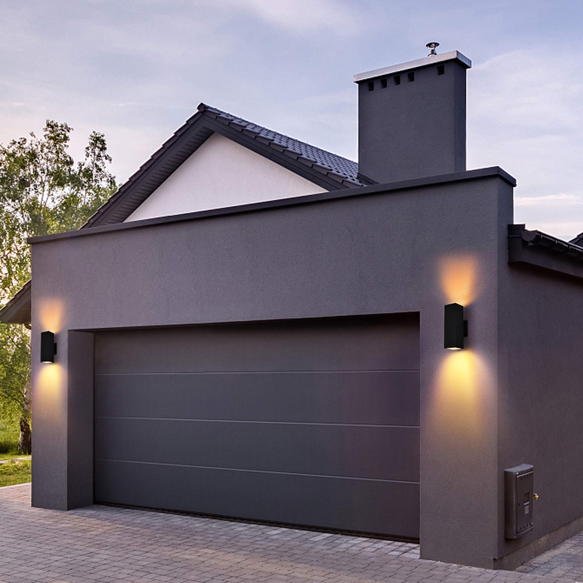 2 Pack Outdoor Wall Lights - Waterproof & Anti-Rust Black Aluminum Sconce Fixtures for Porch, Garage, Doorway - Perfect for Home Exterior Lighting & Nighttime Safety (YOFOVI)