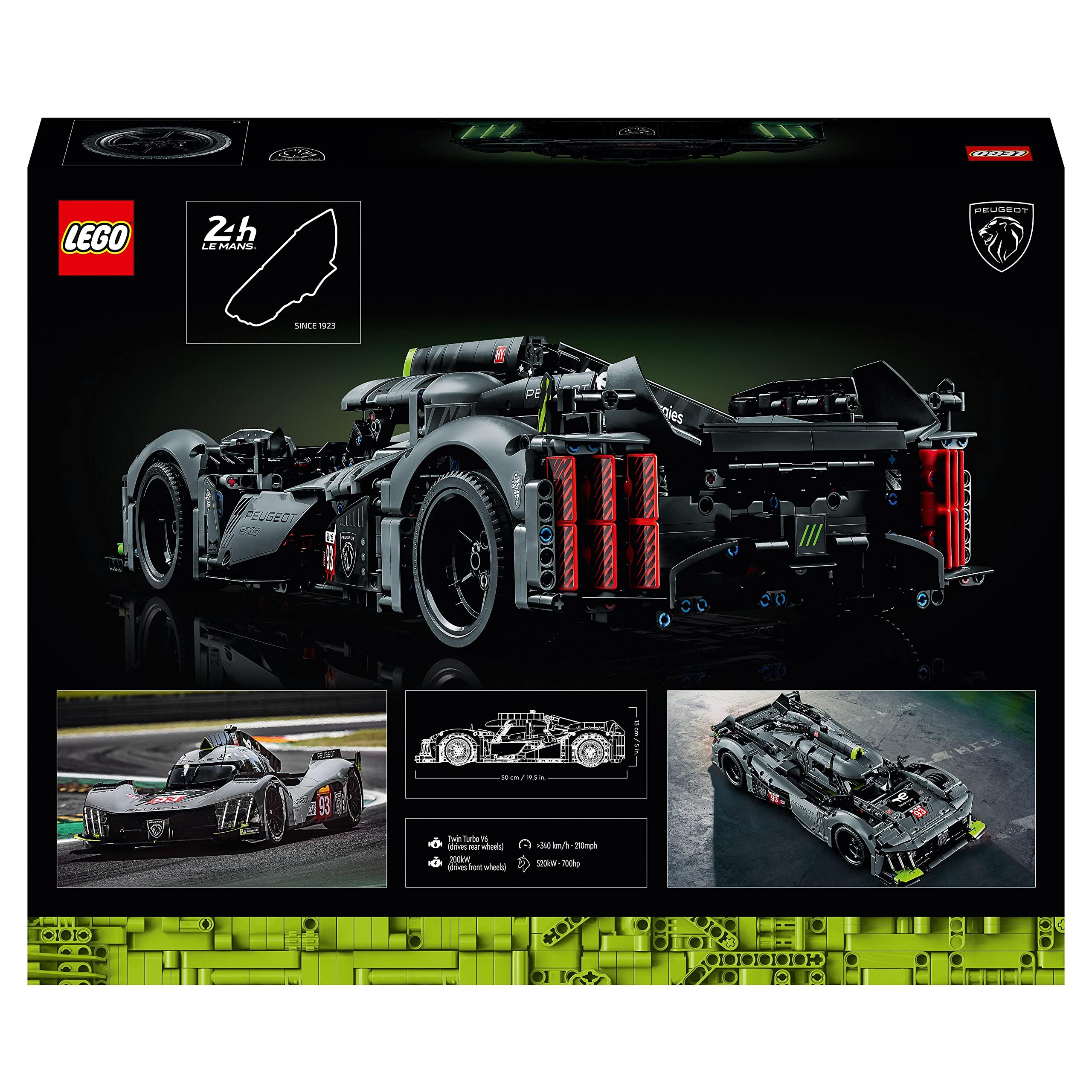LEGO 42156 Technic Peugeot 9X8 24H Le Mans Hybrid Hypercar - 1:10 Scale Advanced Racing Car Model for Adults, Collector's Edition | Perfect for Display, Racing Enthusiasts & Gift Giving