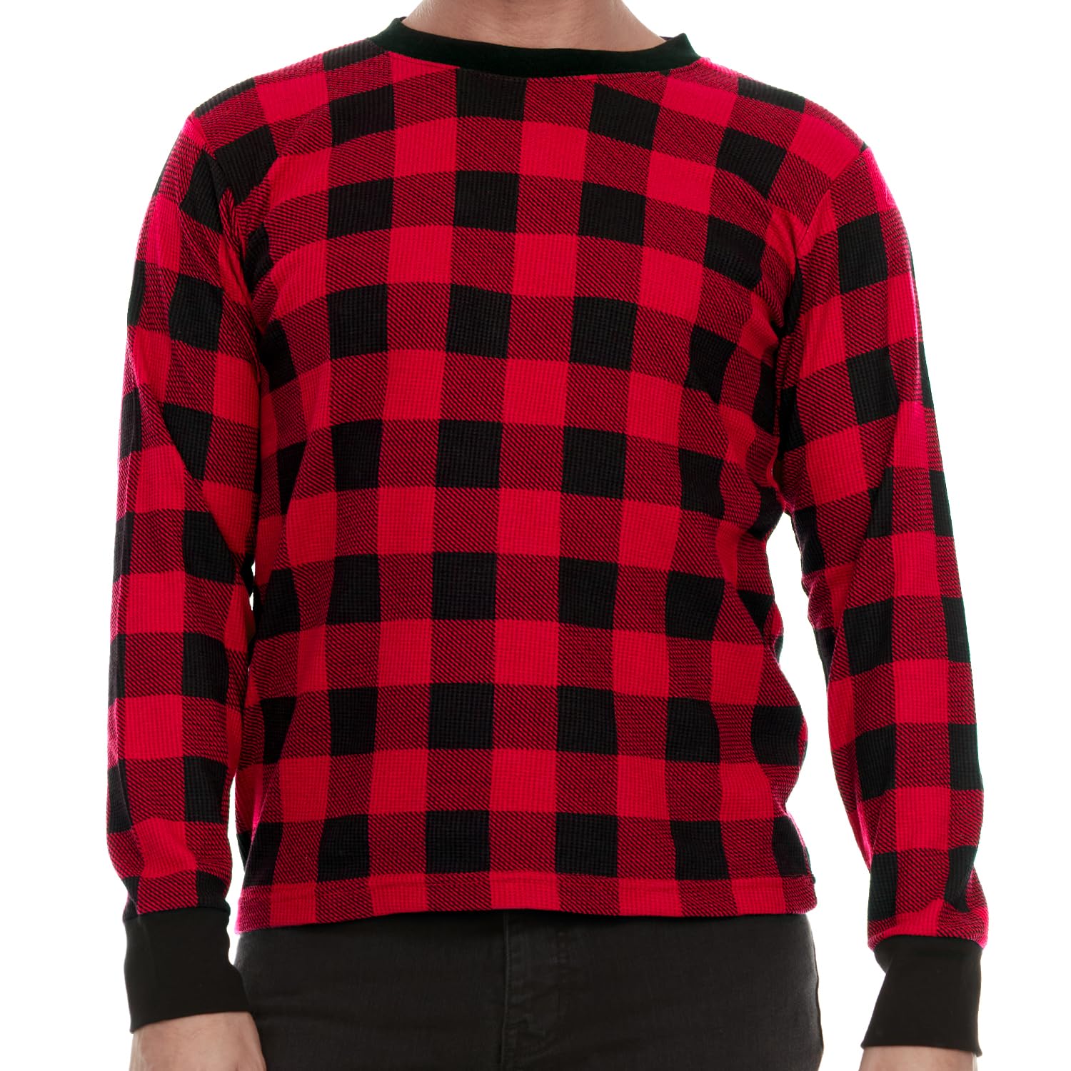 JMR Men's Heavyweight Long Sleeve Waffle Thermal Shirt - Crew Neck Thermal Underwear for Cold Weather - Available in Multiple Colors & Sizes - Perfect for Winter Layering, Outdoor Work, and Camping