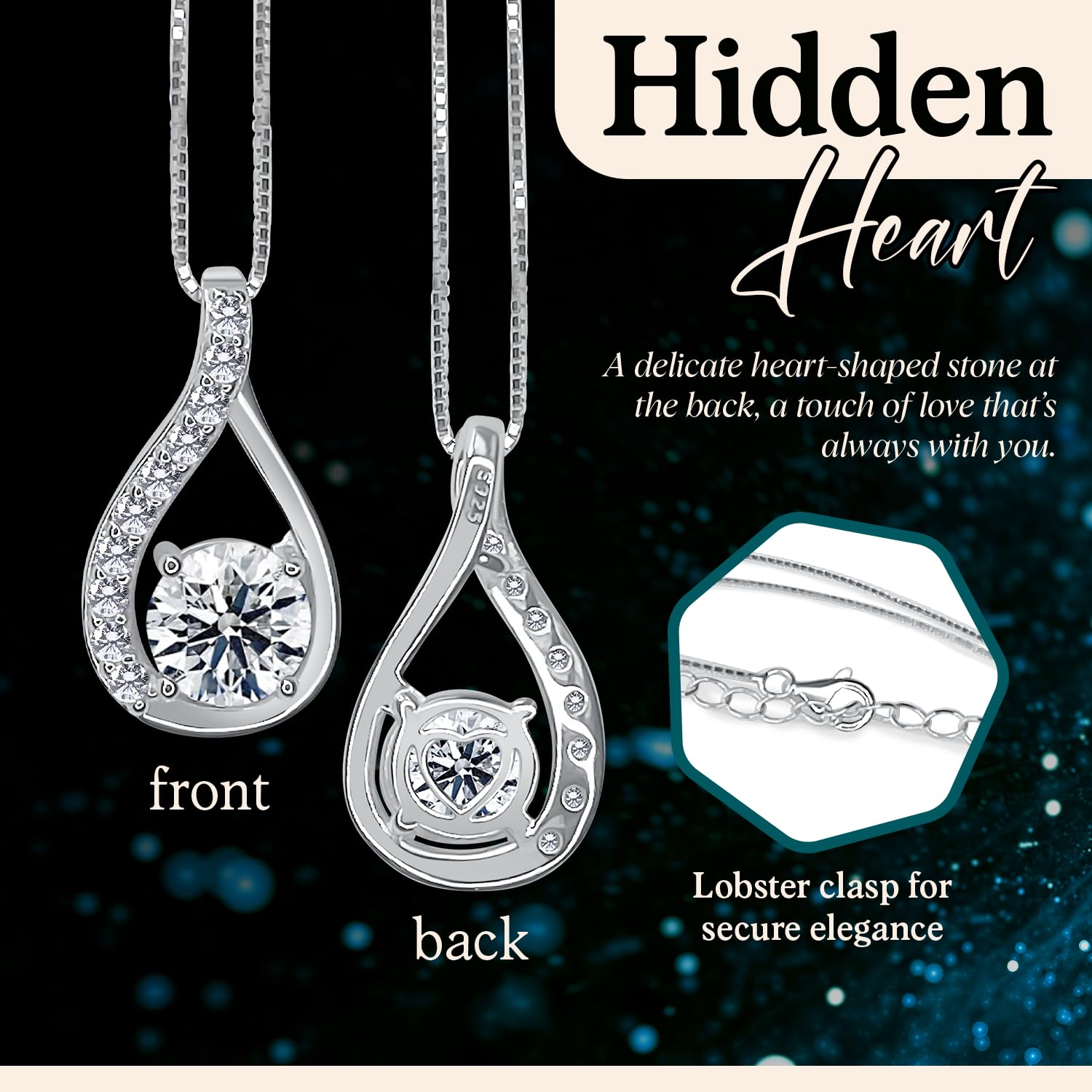 1-3 Carat Moissanite Teardrop Pendant Necklace in 925 Sterling Silver - Elegant Wedding Gift for Wife & Birthday Jewelry for Women - Perfect for Anniversaries, Date Nights & Special Occasions
