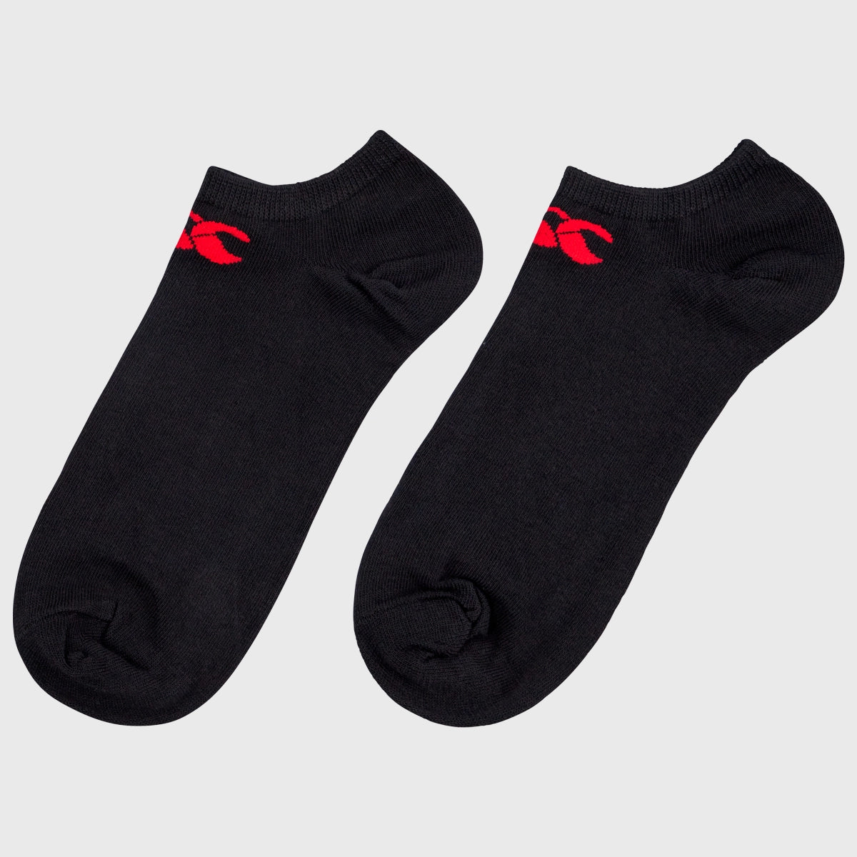 Canterbury Trainer Liner Socks 3 Pack - Black/Red Athletic Cushioned Socks for Running, Gym & Sports - Moisture Wicking Breathable Performance Socks