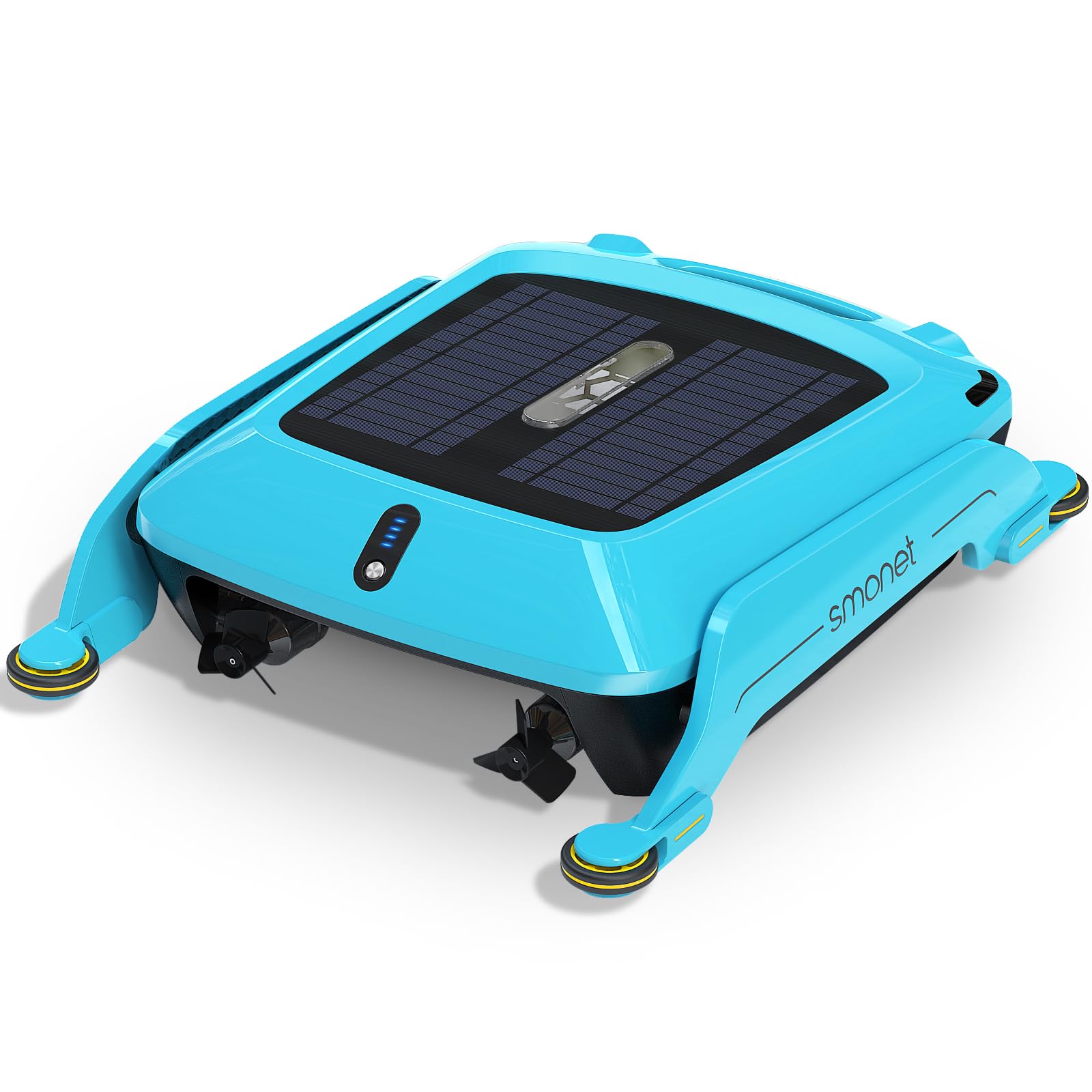 SMONET Automatic Solar Powered Robotic Pool Cleaner - Cordless, Saltwater Compatible with Path Optimization & 2 Speed Modes | Efficient Surface Cleaning for Inground & Above Ground Swimming Pools | Perfect for Backyard, Vacation Homes & Commercial Pools