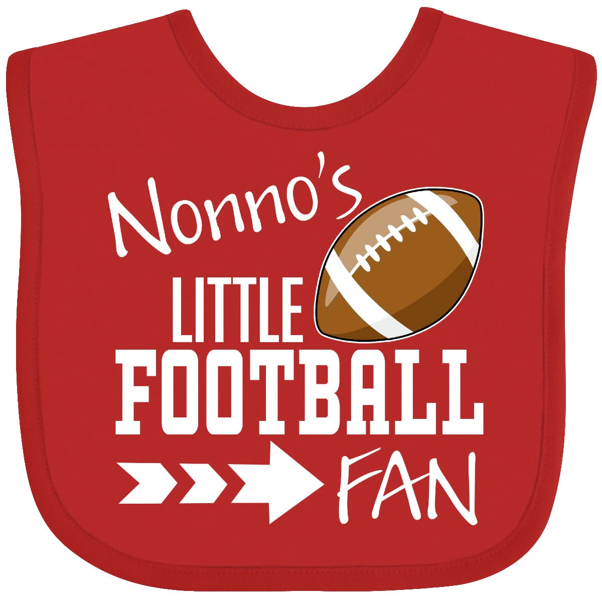 Inktastic Nonno's Little Football Fan Baby Bib - Soft & Absorbent Drool Bib for Infants - Perfect for Game Day, Feeding, and Playtime
