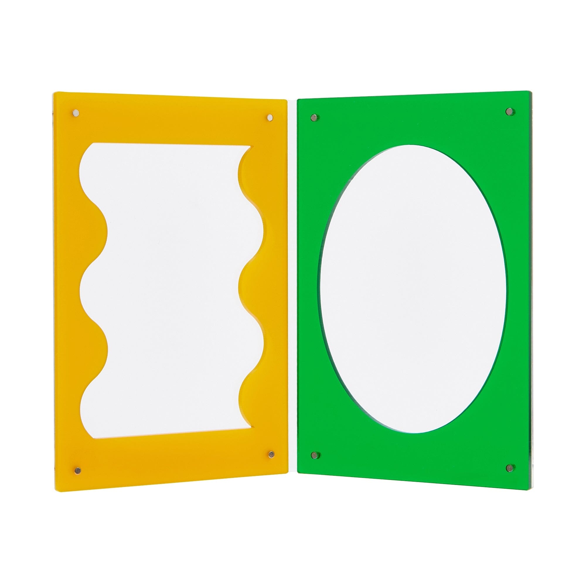 Vibrant Yellow and Green Acrylic Picture Frame - Perfect for Wall Decor, Photo Displays, and Home Office Aesthetics