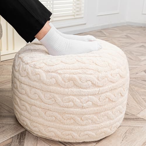 Ivory Pouf With Filler
