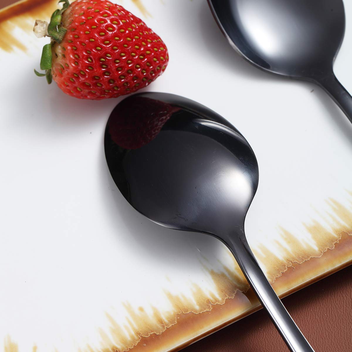 Premium Black Teaspoons Set of 4 - 6.5