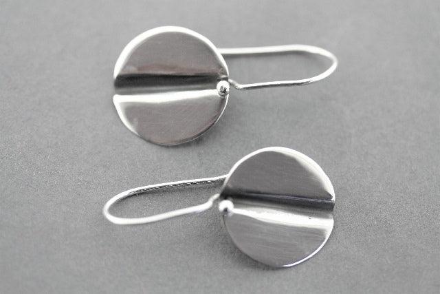 Oxidized Groove Disc Earrings for Women - Sterling Silver Boho Dangle Earrings - Perfect for Parties, Weddings & Everyday Wear