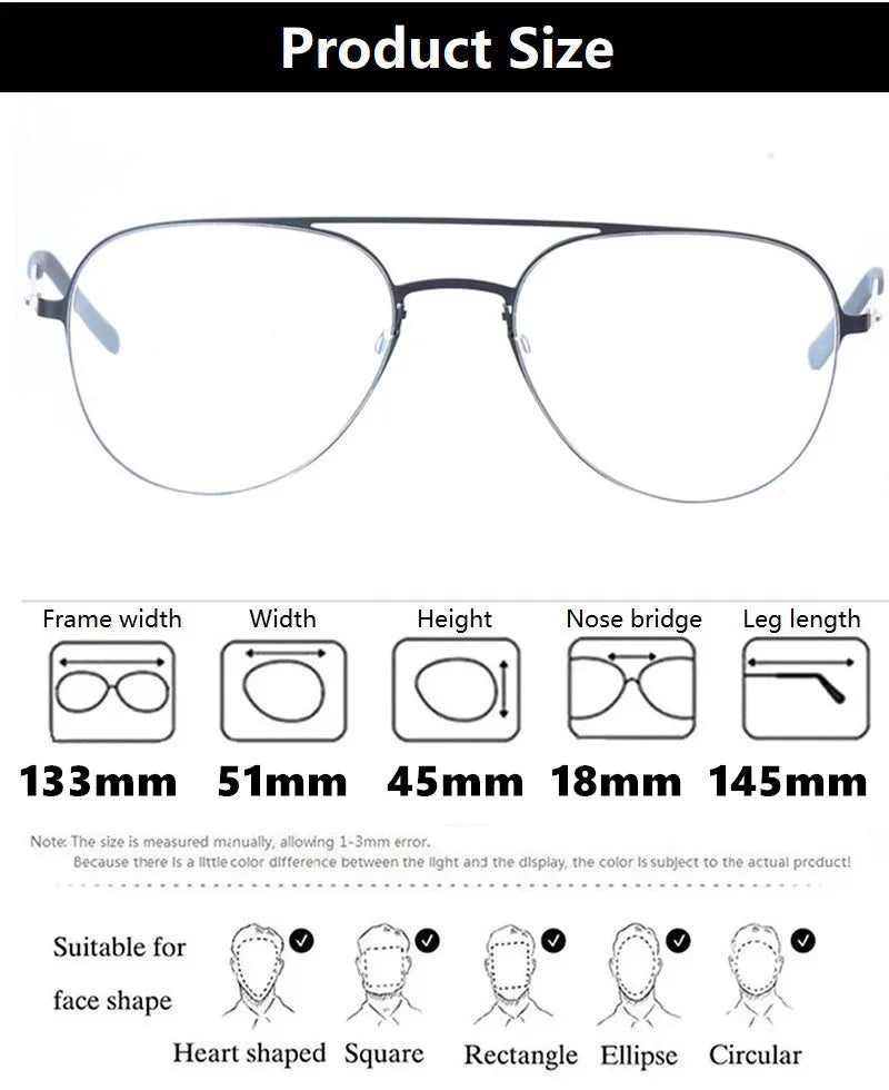 Aimee Women's Full Rim Oval Titanium Double Bridge Eyeglasses 99805 - Lightweight & Durable Eyewear for Work, Reading & Fashion