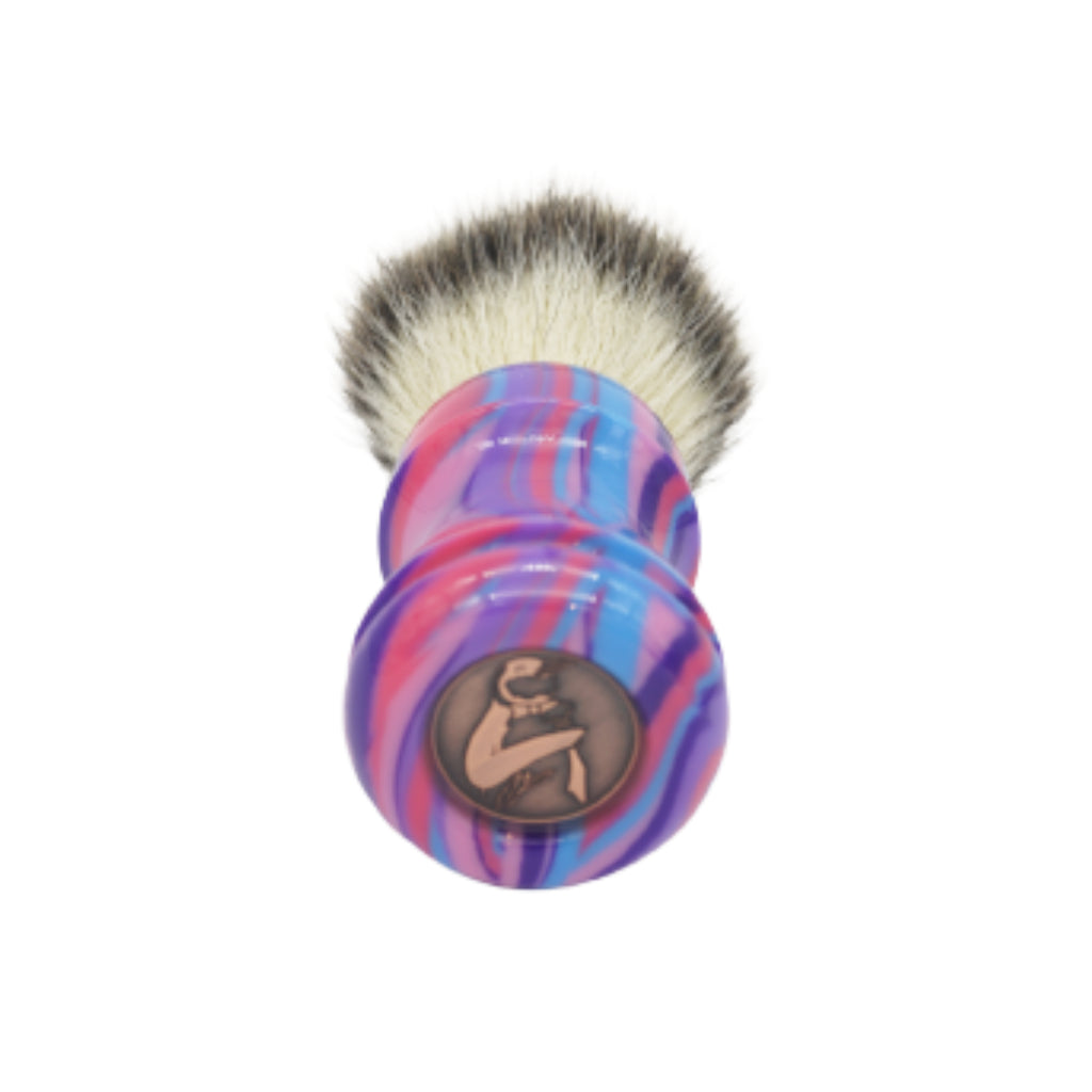 25mm Mühle STF XLarge Synthetic Shaving Brush with AP Shave Co. Purple Haze Handcrafted Wooden Handle - Perfect for Wet Shaving & Beard Grooming