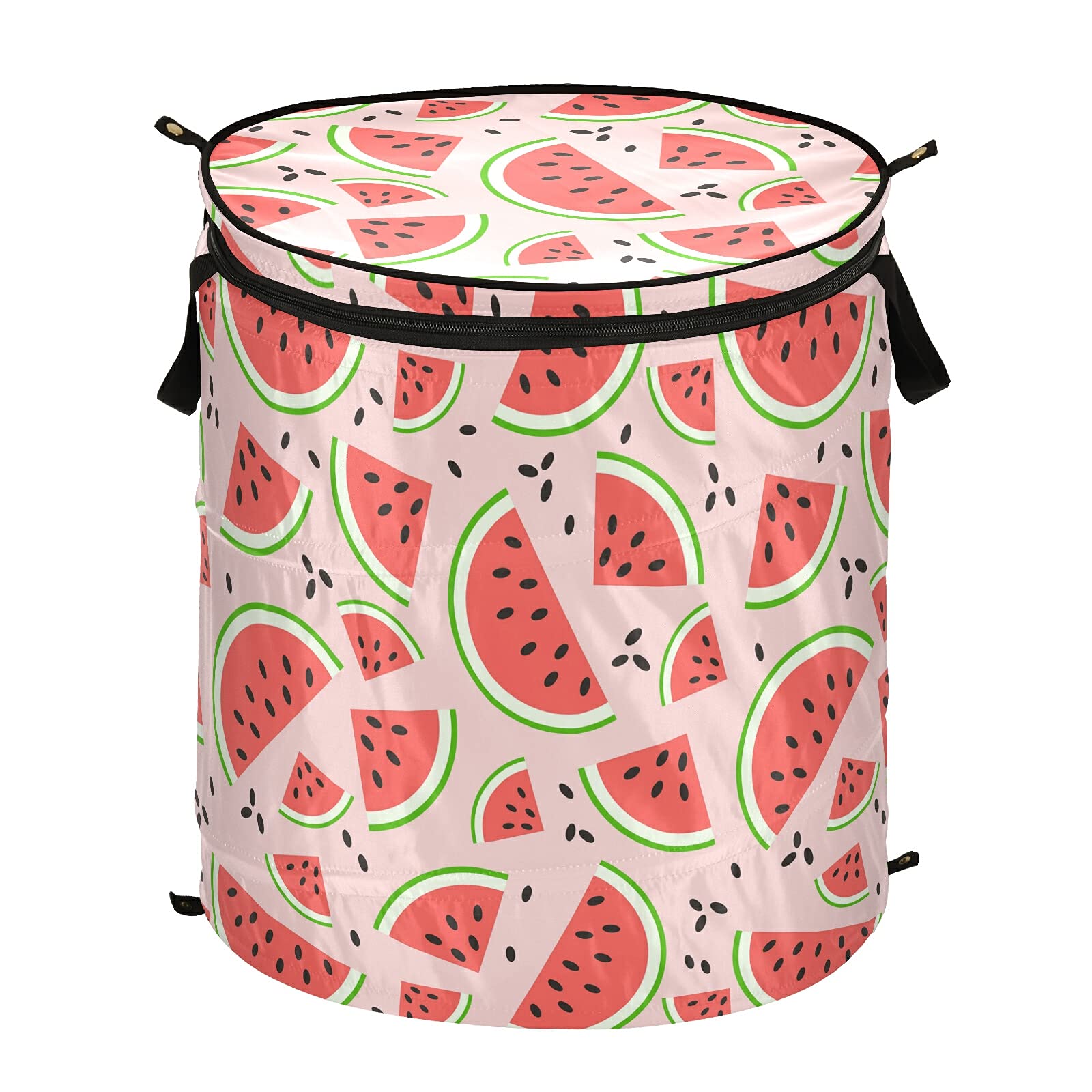 ALAZA 50L Collapsible Laundry Basket - Foldable Pink Watermelon Storage Bin for Clothes, Toys & Home Organization | Perfect for Bedroom, Nursery & Laundry Room