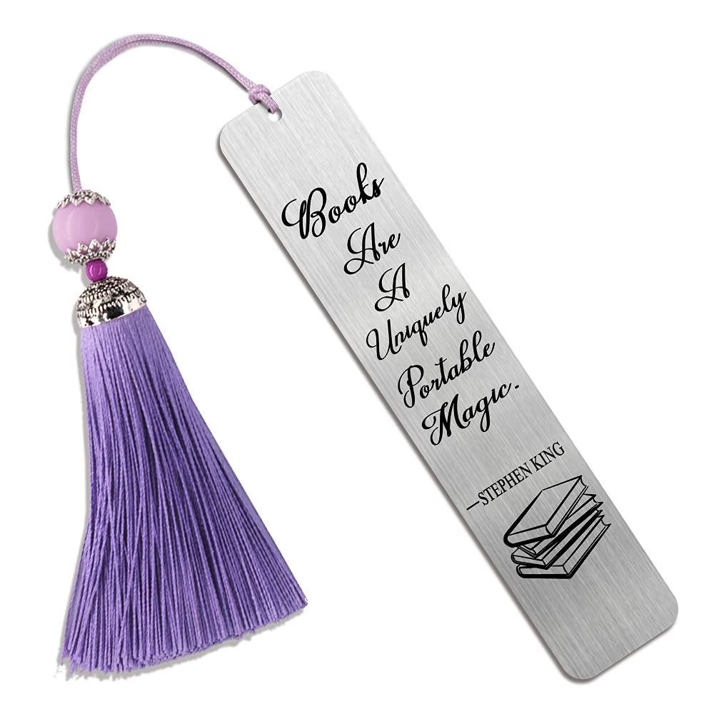 Stainless Steel Engraved Bookmark - Unique Portable Magic Bookmark for Women, Book Lovers & Librarians - Funny Book Accessory Gift for Best Friends, Teachers Birthday - Perfect for Reading, Book Clubs & Gifting