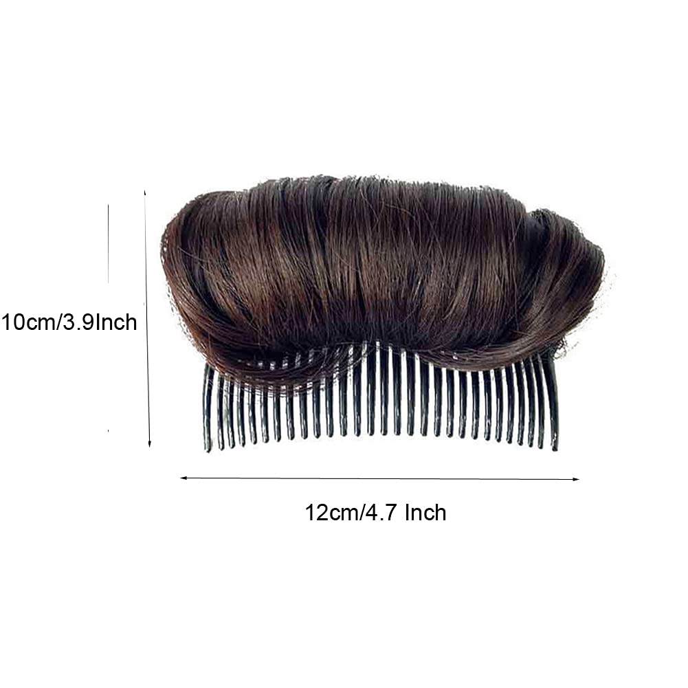 Erioctry Dark Brown Hair Bun Comb - High Heat Resistant Fiber & Plastic Teeth, 10cm Invisible Hair Grip for Women | Wedding, Party & Everyday Hairstyles (Perfect for Updos, Ponytails & Quick Styling)