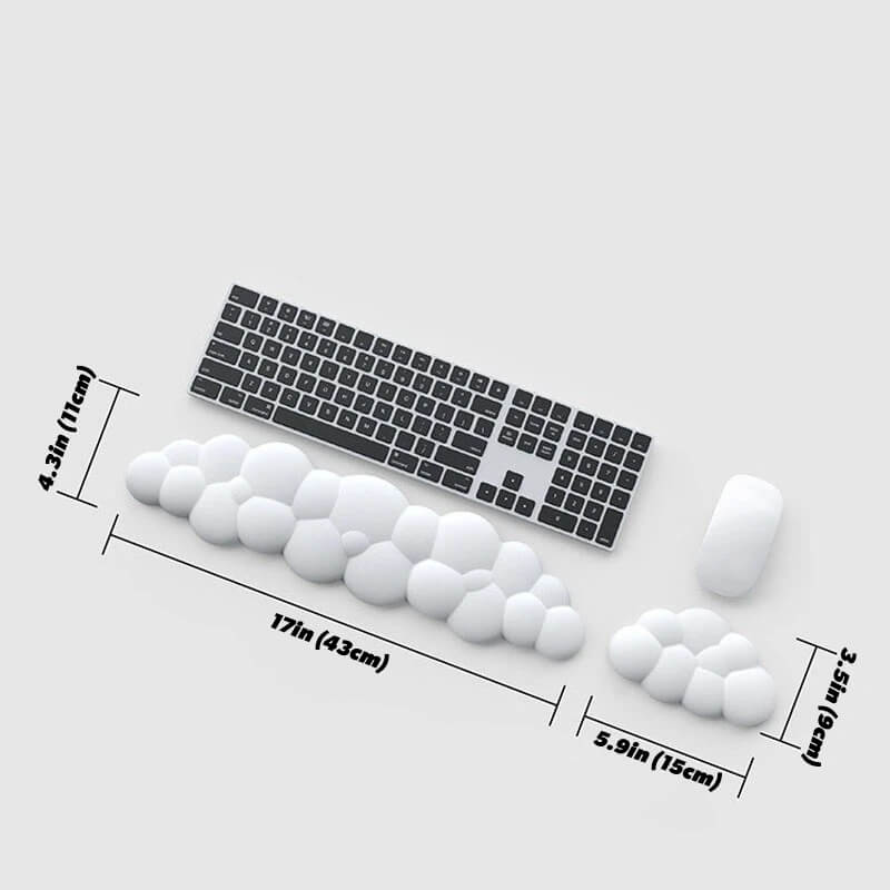 Ergonomic Cloud Shaped Keyboard & Mouse Wrist Rest Pad - Soft Memory Foam Support for Typing & Gaming - Comfortable Office & Home Computer Accessories for Wrist Pain Relief