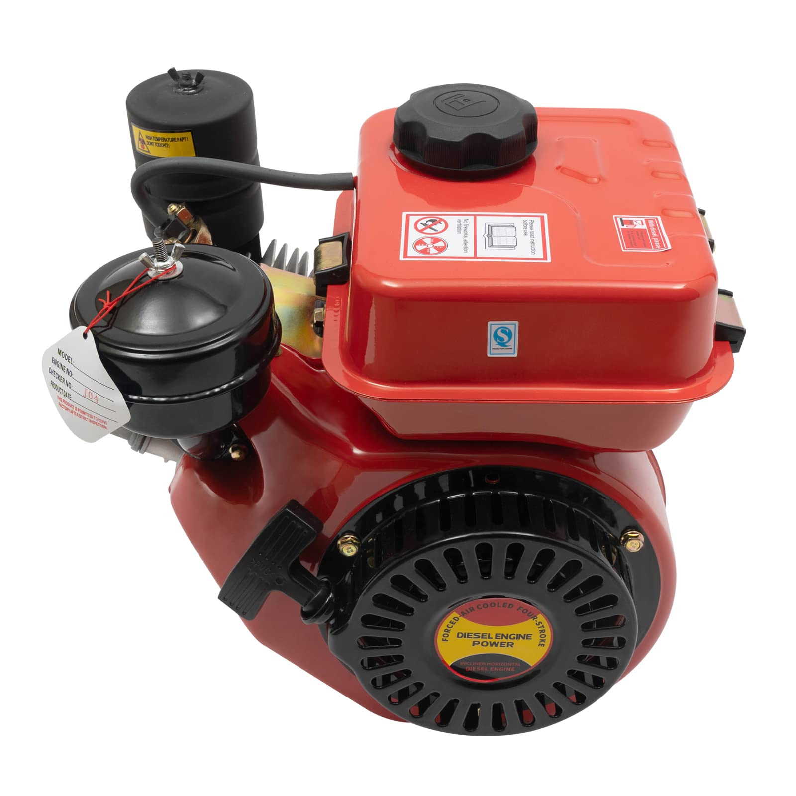 6HP 196CC 4-Stroke Air Cooled Gasoline Engine - Single Cylinder Multi-Purpose Motor for Tiller, Generator & Power Equipment - Durable Small Engine for Farming, Construction & DIY Projects