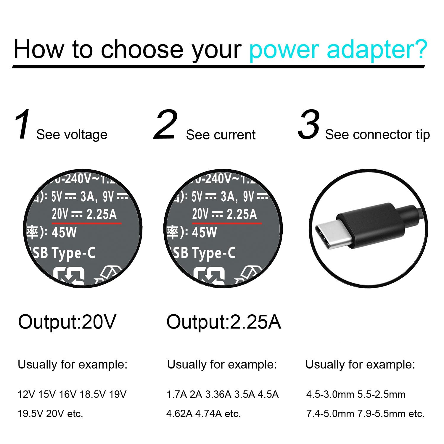 45W USB C Charger for Lenovo ThinkPad & IdeaPad Laptops - Compatible with T480, T490s, E580, Chromebook 100e/300e/500e, Yoga 910 & More - Fast Charging Power Adapter (Model: KT60W200225B3) - Perfect for Home, Office & Travel Use