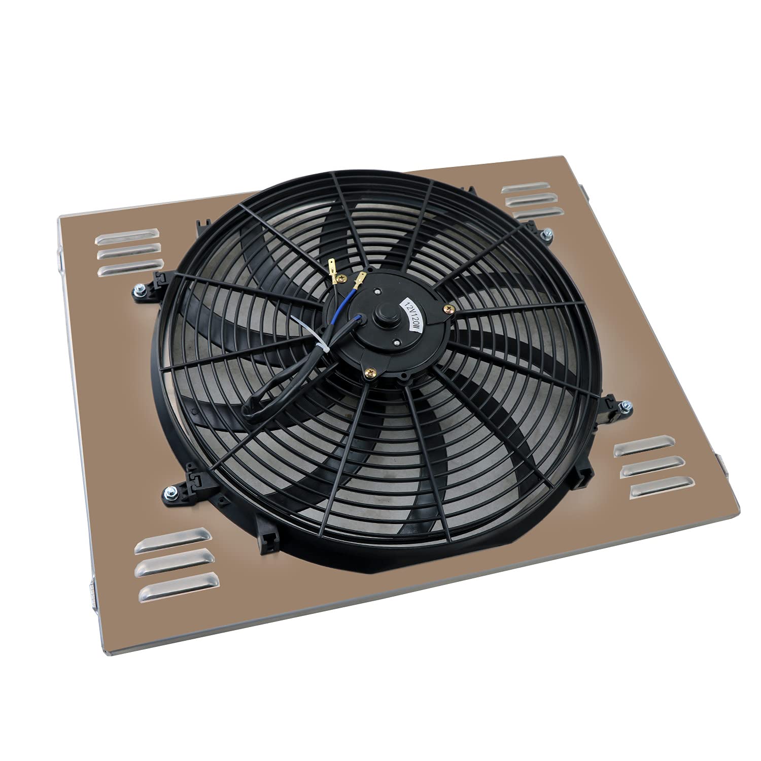 ECMRAD Aluminum Radiator Shroud with 12V 16