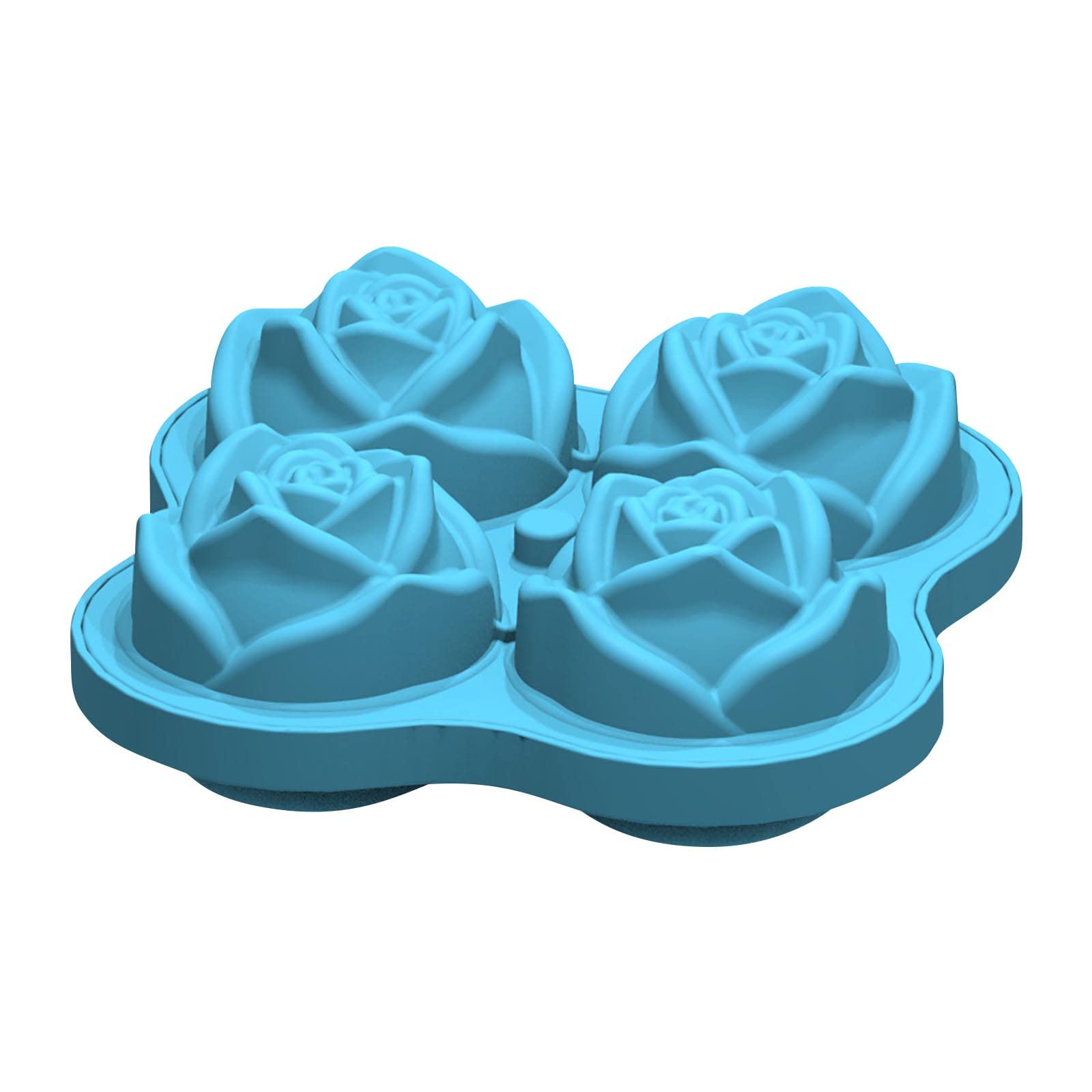 KAWMQV 4-Pack Rose Ice Molds for Cocktails - Silicone Ice Cube Trays for Whiskey, Wine, and Drinks - Perfect for Parties, Weddings, and Home Bars