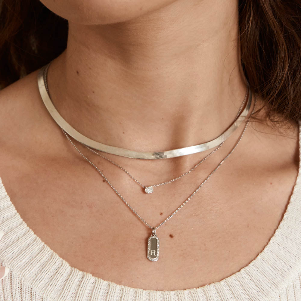 0.20ct Lab-Grown Oval Diamond Silver Necklace for Women - Elegant Jewelry Gift for Anniversary, Wedding & Special Occasions