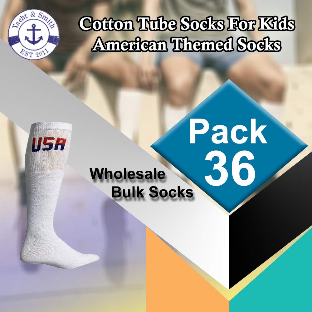 Yacht & Smith USA Pride Wholesale Cotton Socks for Men, Women & Kids - Patriotic American Flag Themed Crew Socks | Perfect for 4th of July, Memorial Day & Independence Day Celebrations